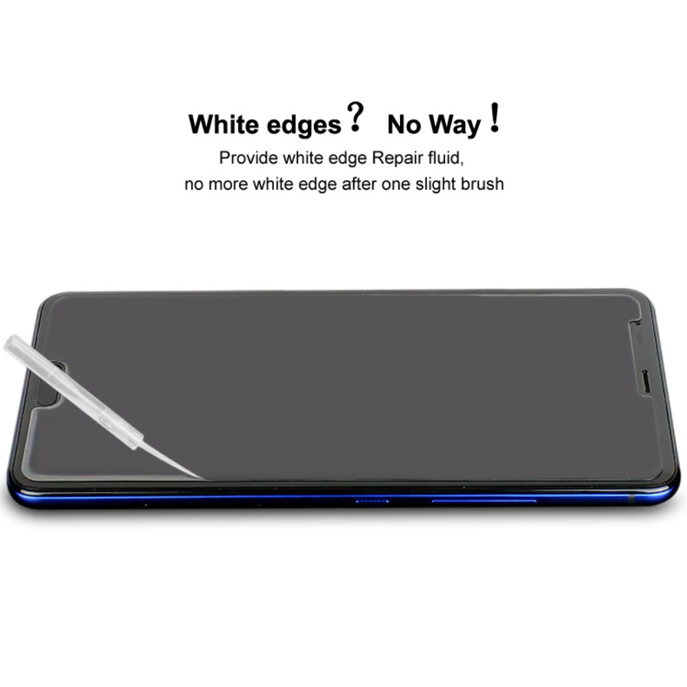 Un smartphone avec un fluide de réparation pour bords blancs.