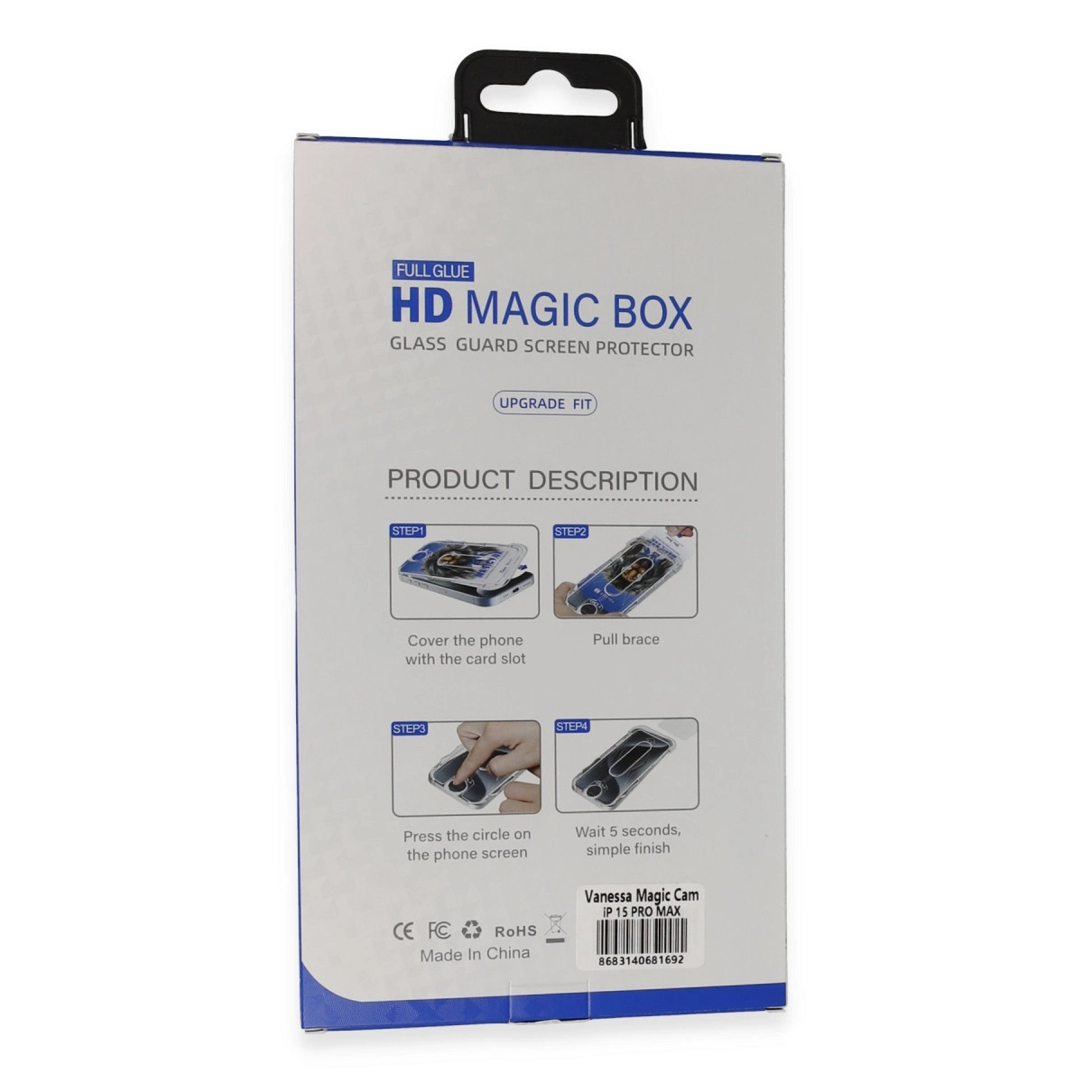 HD Magic Box ekran koruyucu ambalajı, talimatlı.
