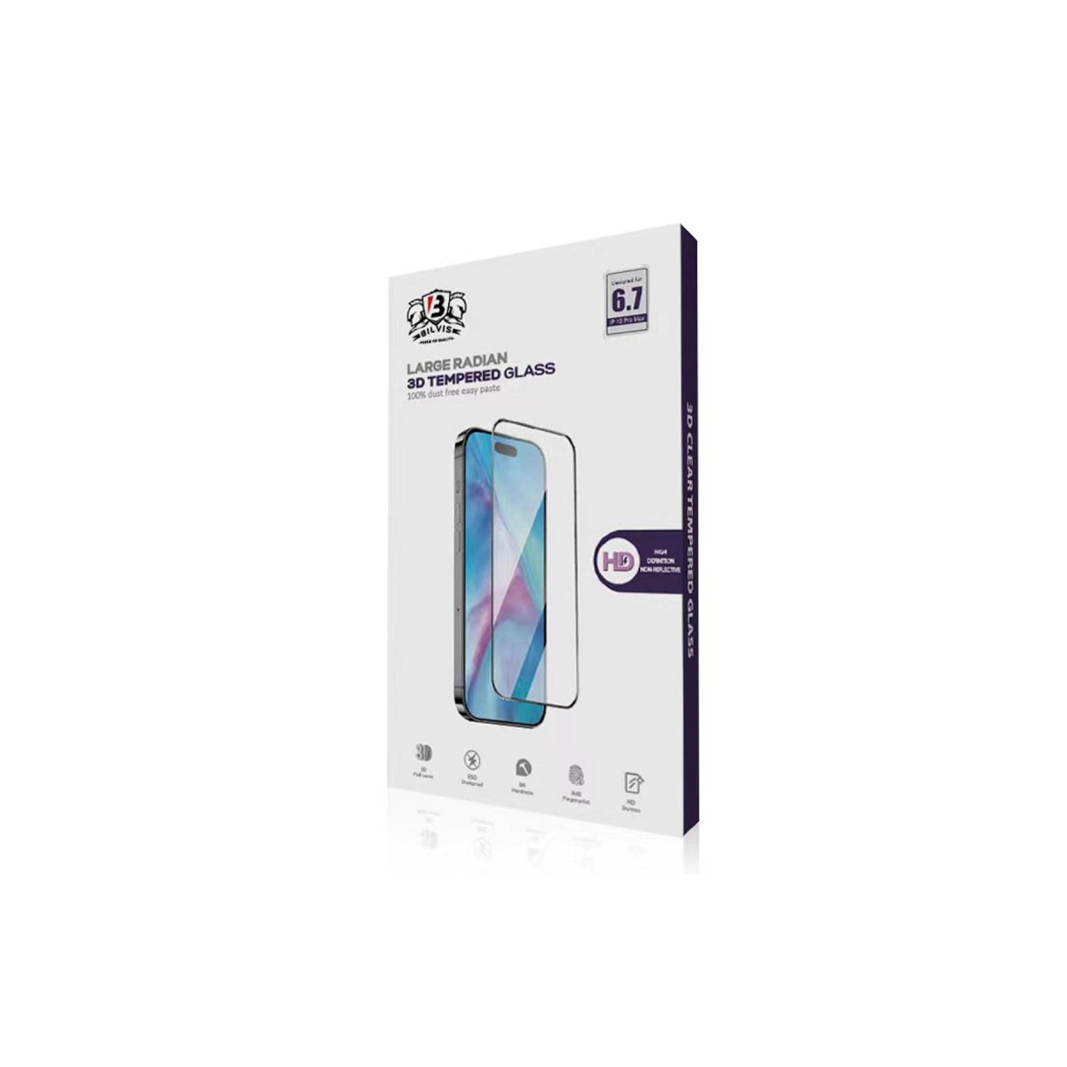 NEWFACE iPhone 15 Pro Max Uyumlu Bilvis 0.18mm Plus Cam Ekran Koruyucu