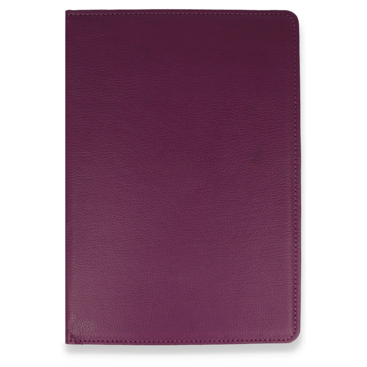 Kapalı, erik rengi deri defter.
