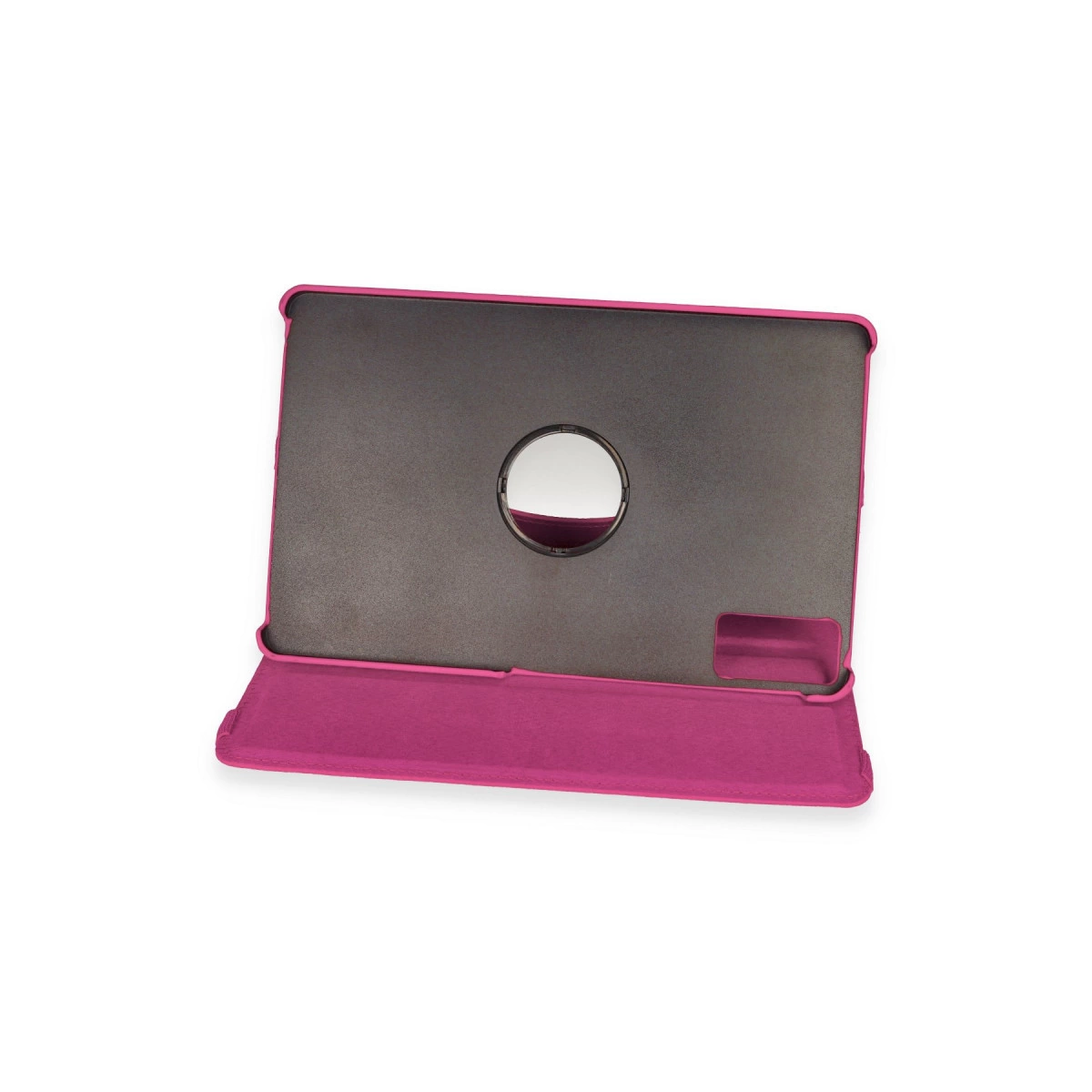 Kamerası için yuvarlak kesimli pembe tablet standı.