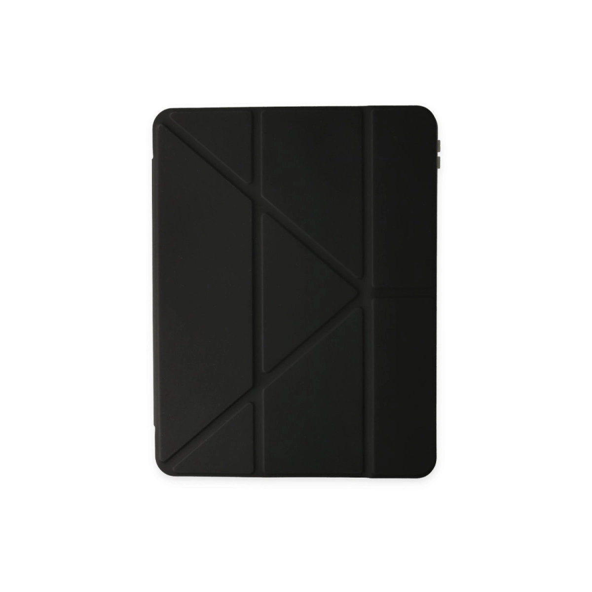 Geometrik tasarımlı siyah tablet kılıfı.