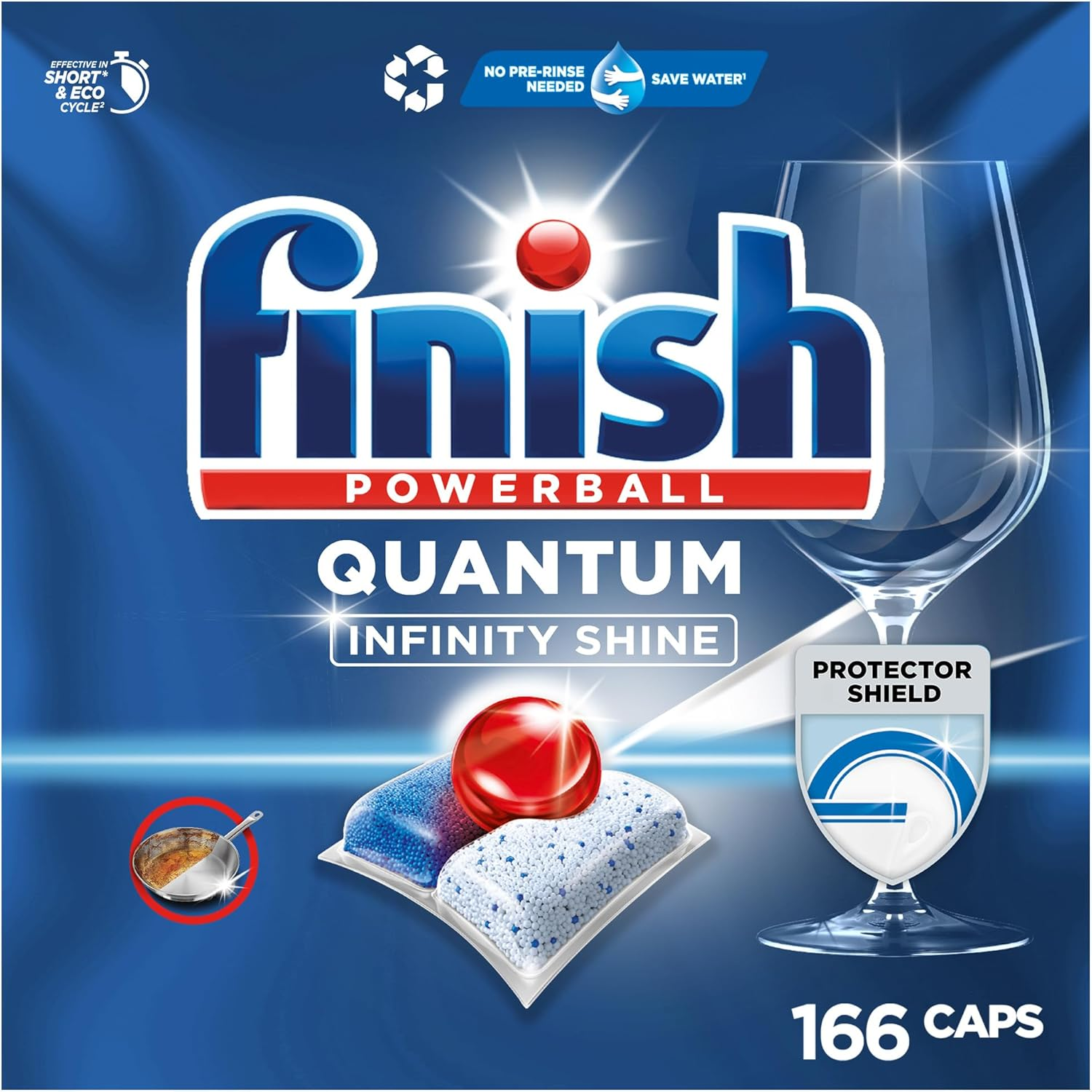 Finish Quantum Spülmaschinentabs mit Schutzschild und 166 Kapseln.