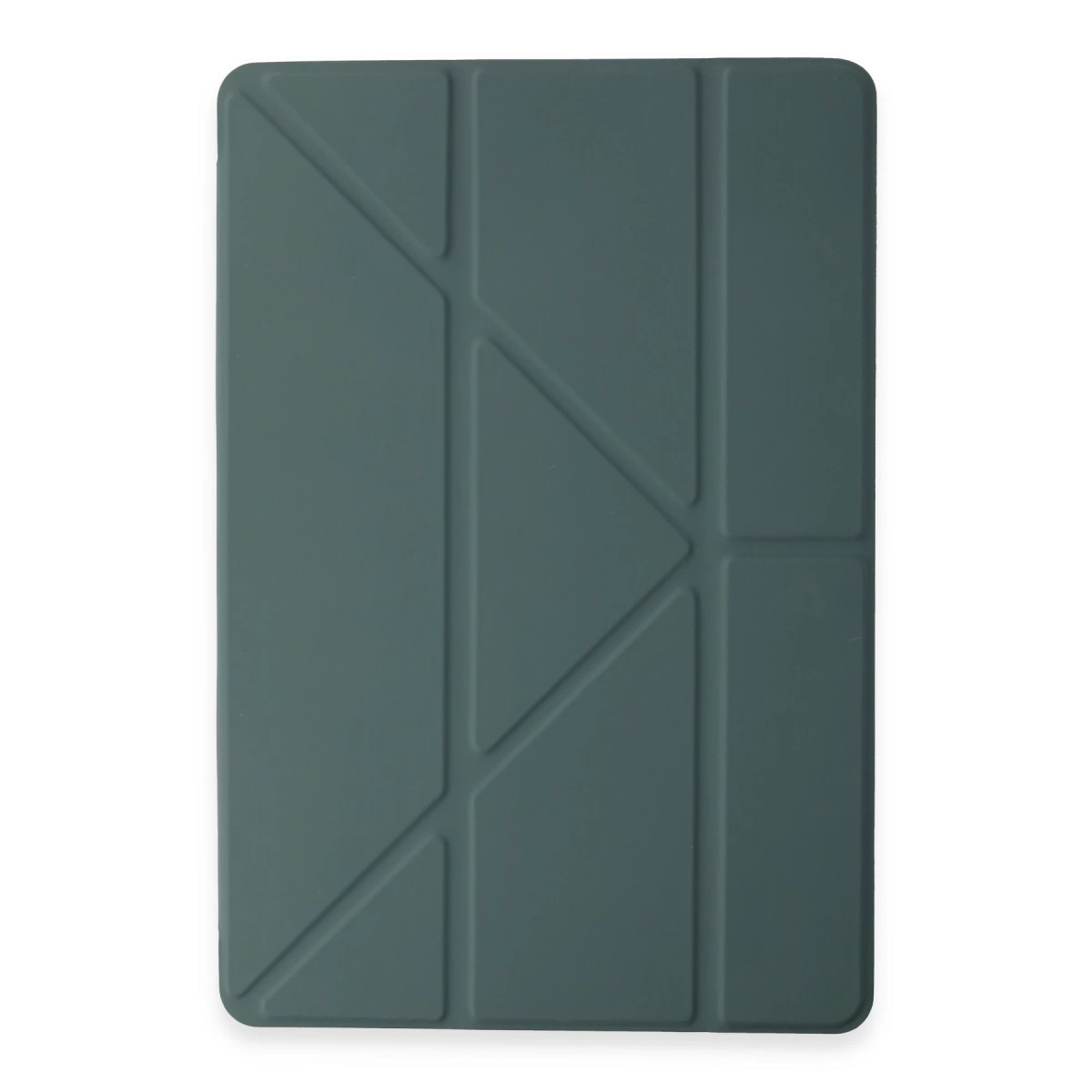 Geometrik desenli koyu yeşil tablet kılıfı.
