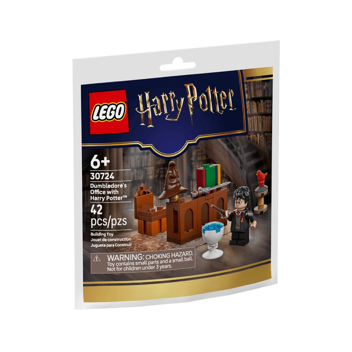 LEGO Harry Potter Dumbledore'un Ofisi seti Harry Potter minifigürü ile.