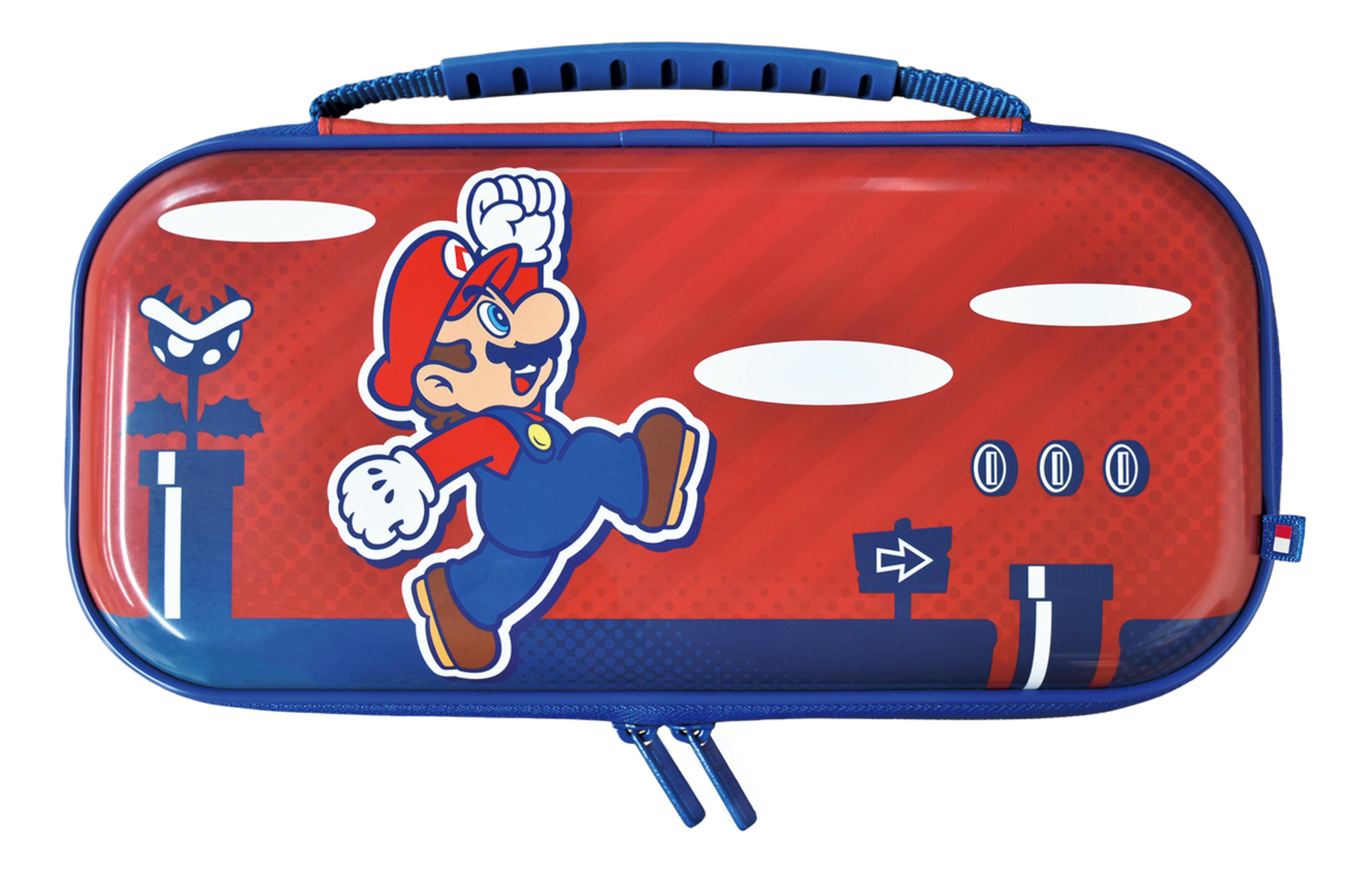 Funda temática de Mario: Mario saltando, Planta Piraña, monedas.