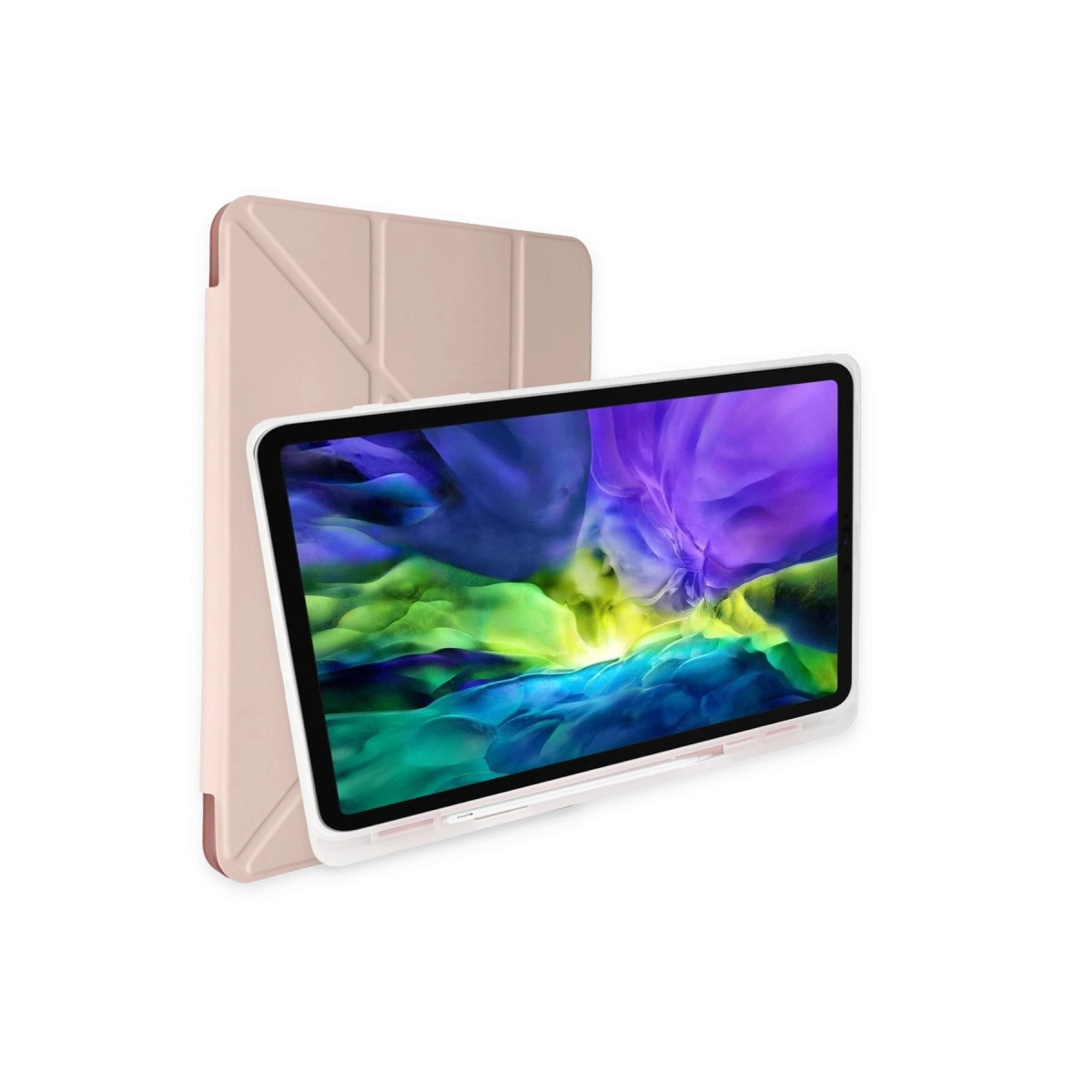 NEWFACE Kalemlikli Mars Samsung Galaxy X200 Tab A8 10.5 Uyumlu Tablet Kılıfı Rose Gold