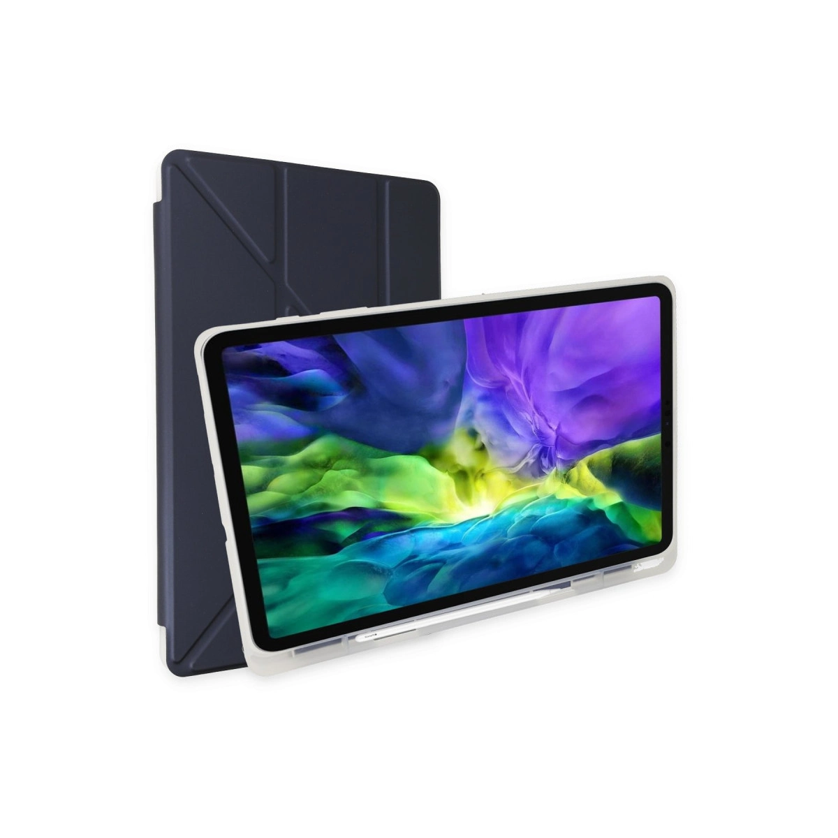 NEWFACE Kalemlikli Mars Samsung Galaxy X200 Tab A8 10.5 Uyumlu Tablet Kılıfı Lacivert