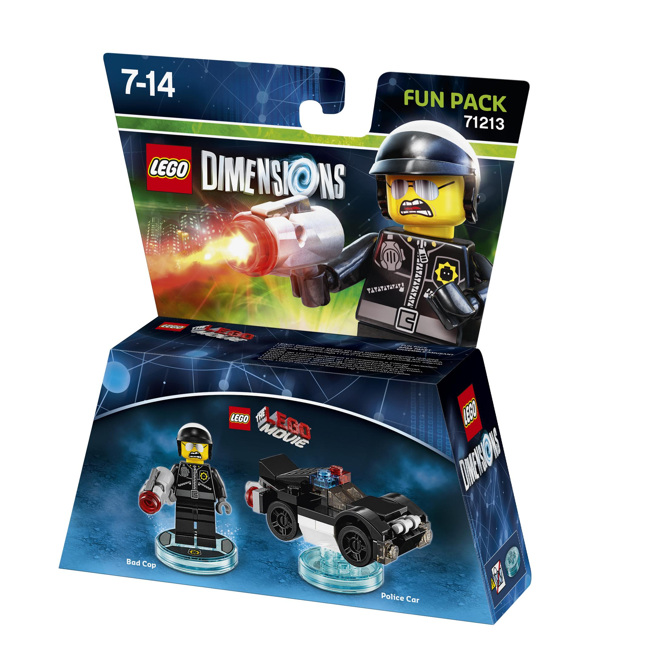 Lego Dimensions "Bad Cop" Fun Pack con minifigure e auto della polizia.