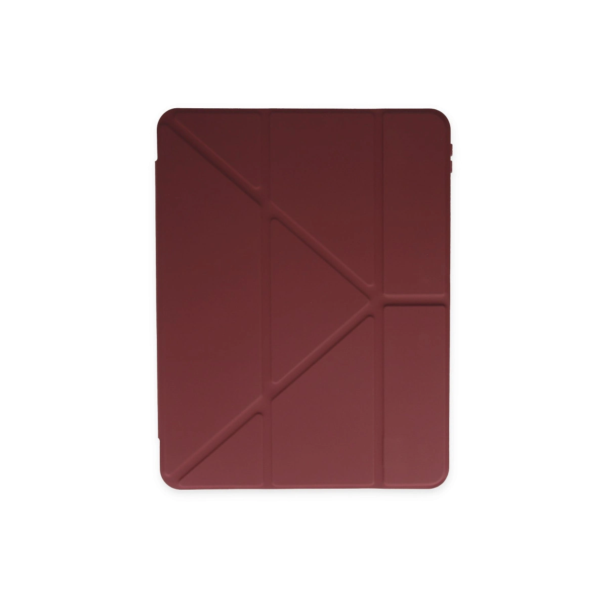 Geometrik desenli bordo tablet kılıfı.