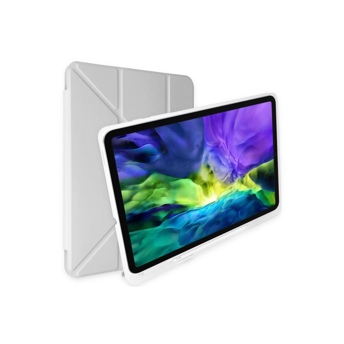 NEWFACE Kalemlikli Mars iPad 9.7 (2018) Uyumlu Tablet Kılıfı Gri