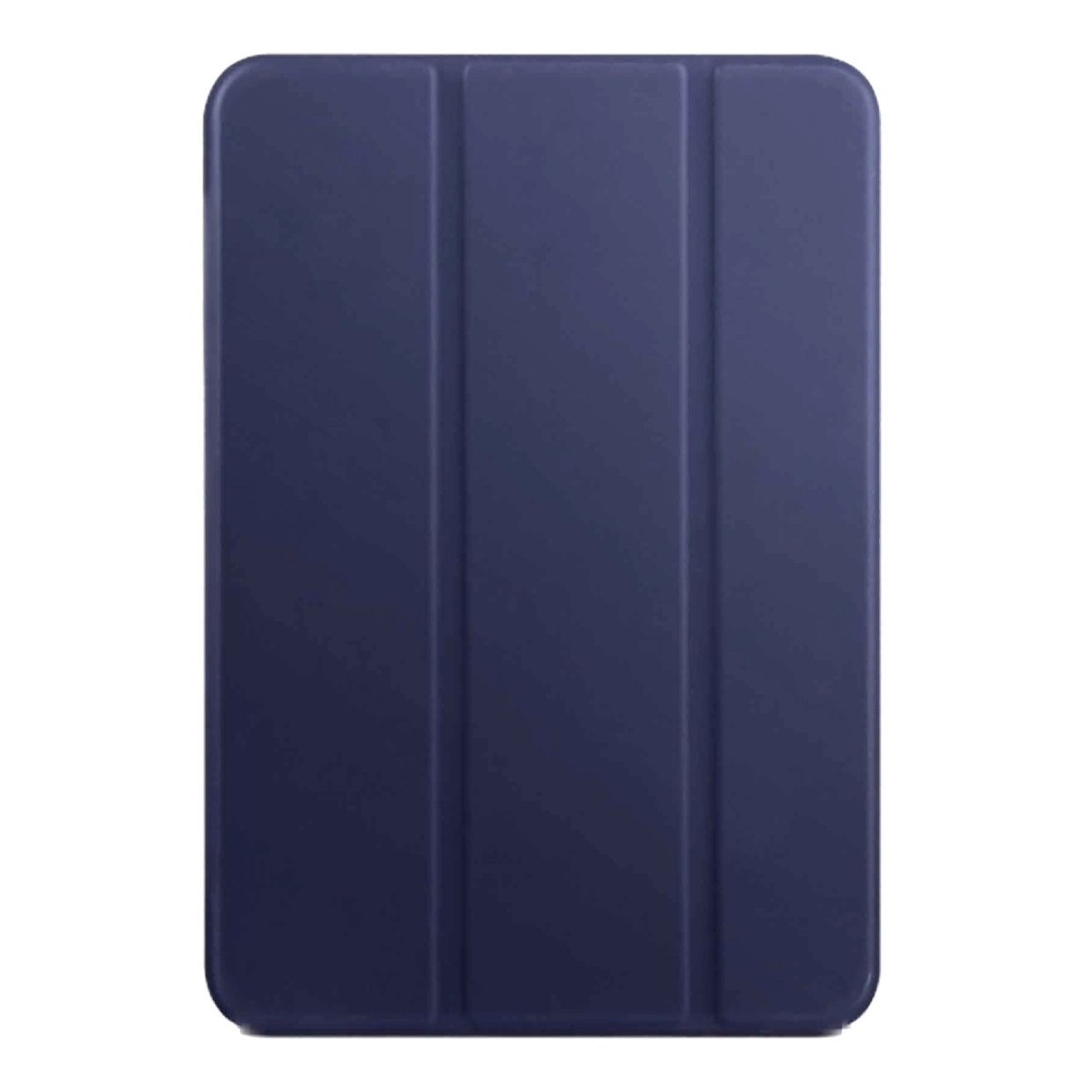 Üç dikey katlanmış lacivert tablet kılıfı.