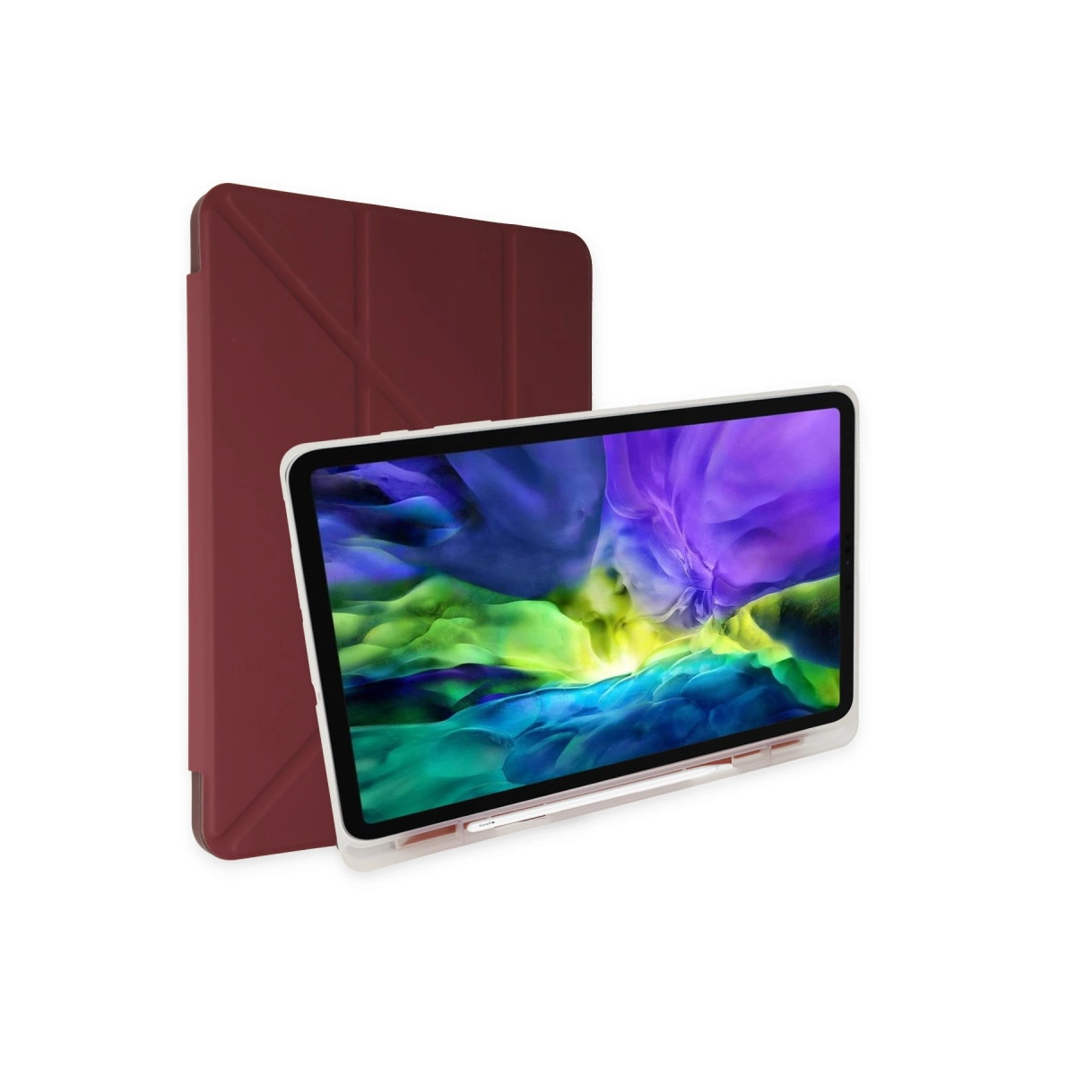 NEWFACE Kalemlikli Mars Samsung Galaxy X200 Tab A8 10.5 Uyumlu Tablet Kılıfı Mürdüm