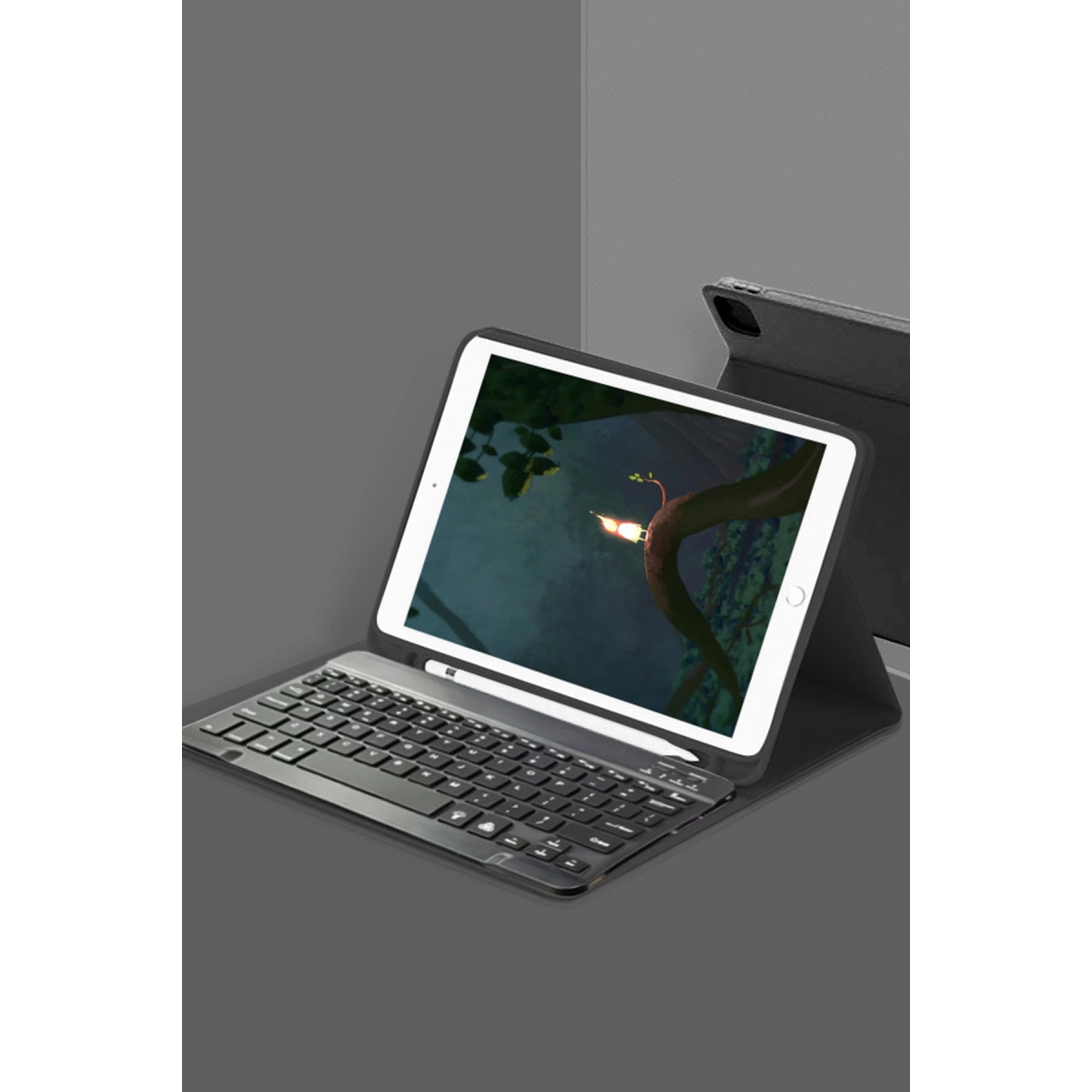 NEWFACE Samsung Kc01 Smart Klavyeli Tablet Kılıfı Galaxy T220 Tab A7 Lite 8.7 Uyumlu Tablet Kılıfı Siyah