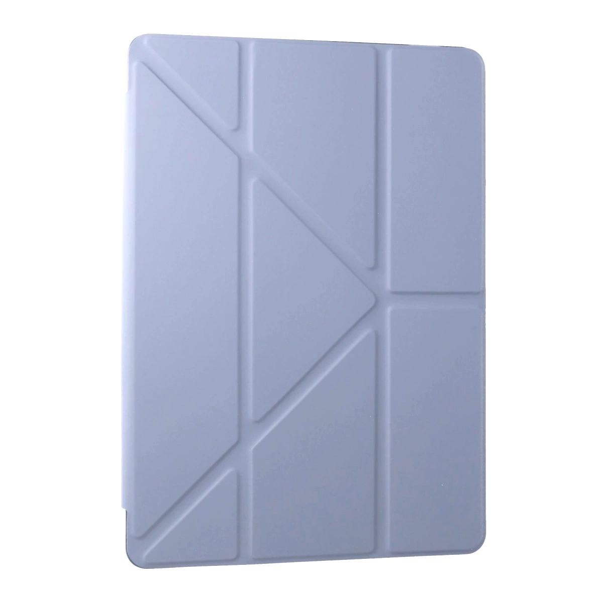 Geometrik katlama tasarımlı gri tablet kılıfı.