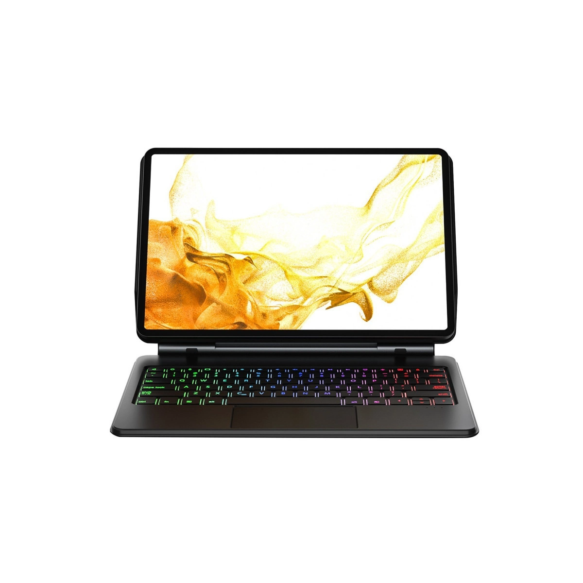 NEWFACE Eternal Ledli Klavyeli Samsung Galaxy T870 Tab S7 11 Uyumlu Tablet Kılıfı Siyah