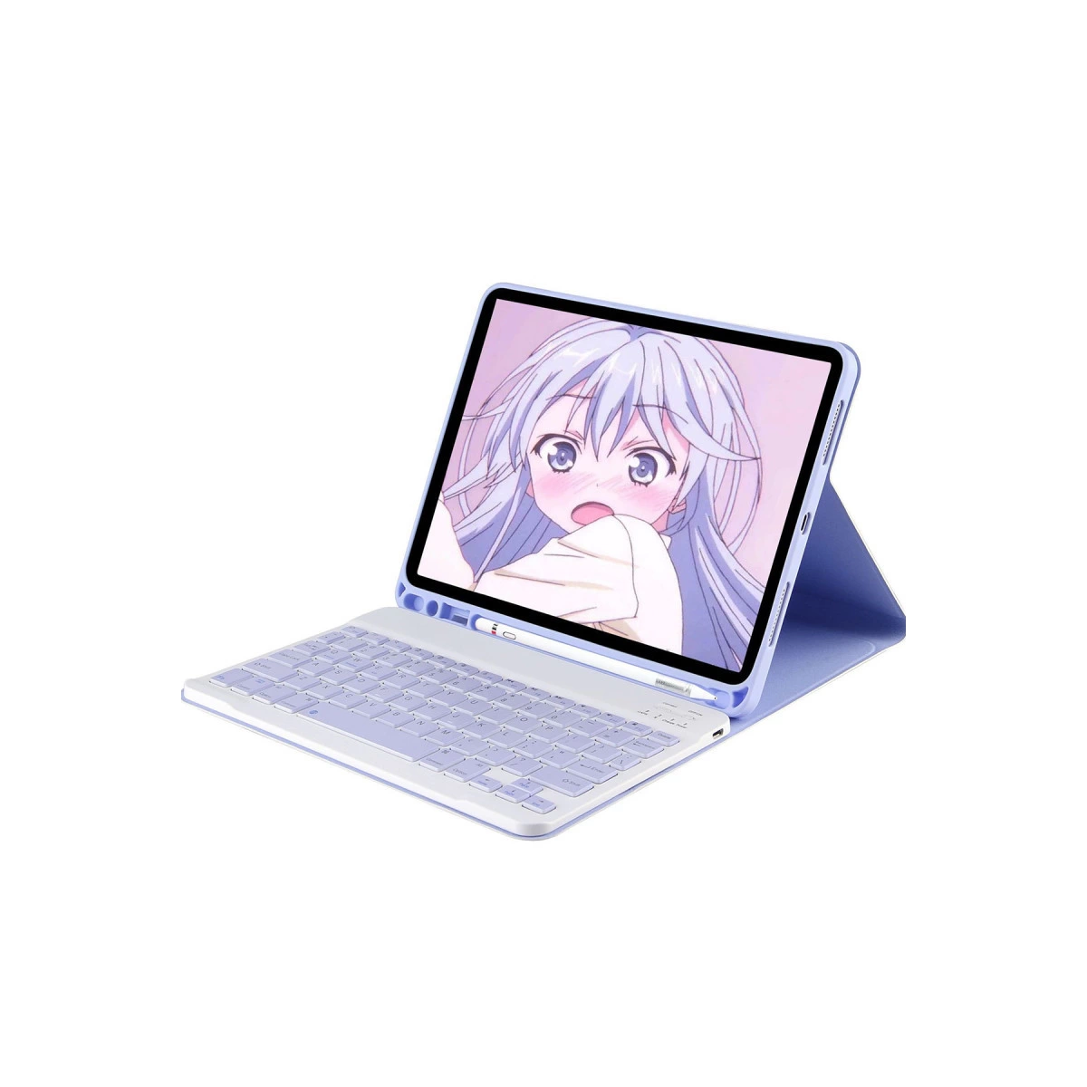 NEWFACE KC01 Smart Klavyeli Apple iPad Pro 12.9 (2024) Uyumlu Tablet Kılıfı Lila
