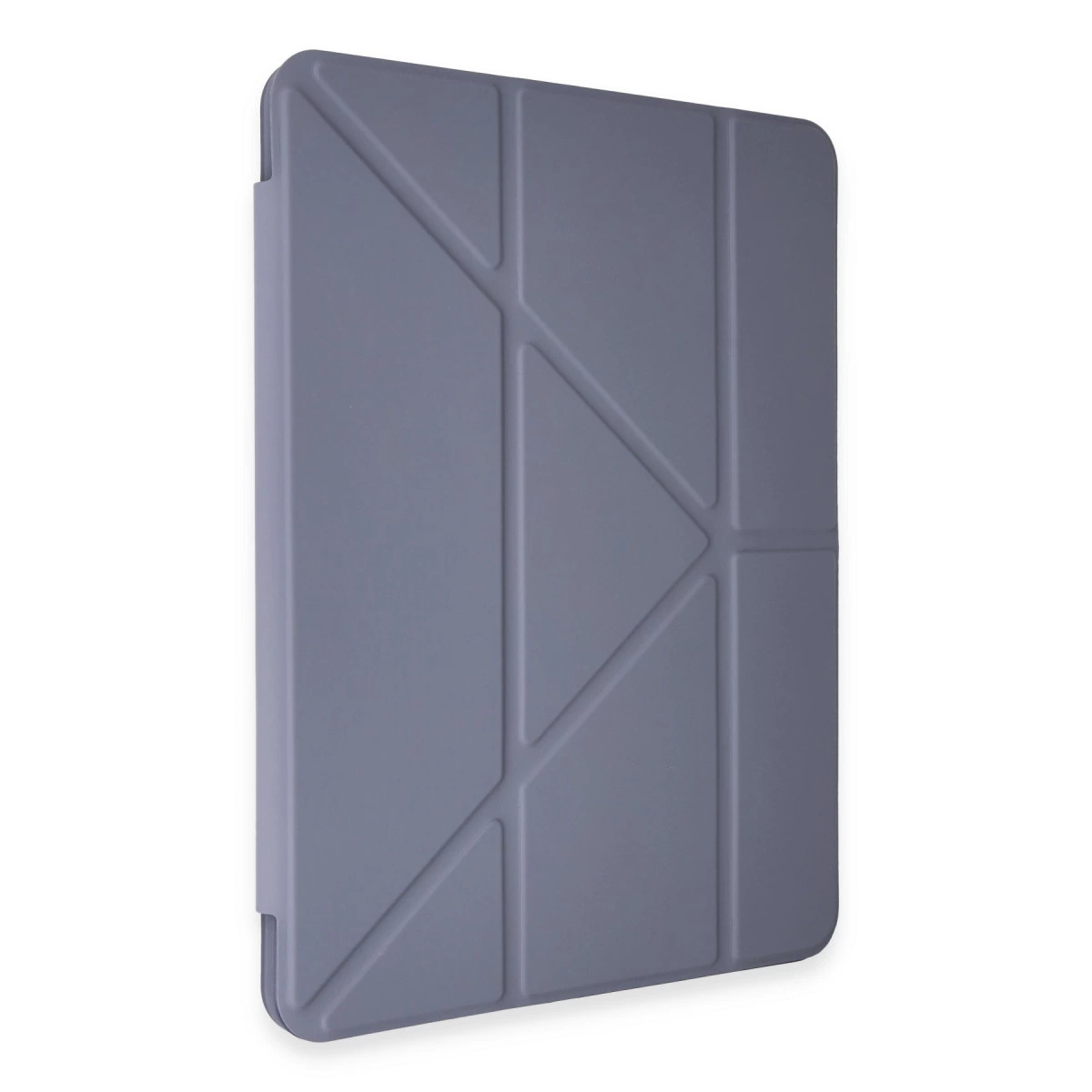 Geometrik desenli gri tablet kılıfı.