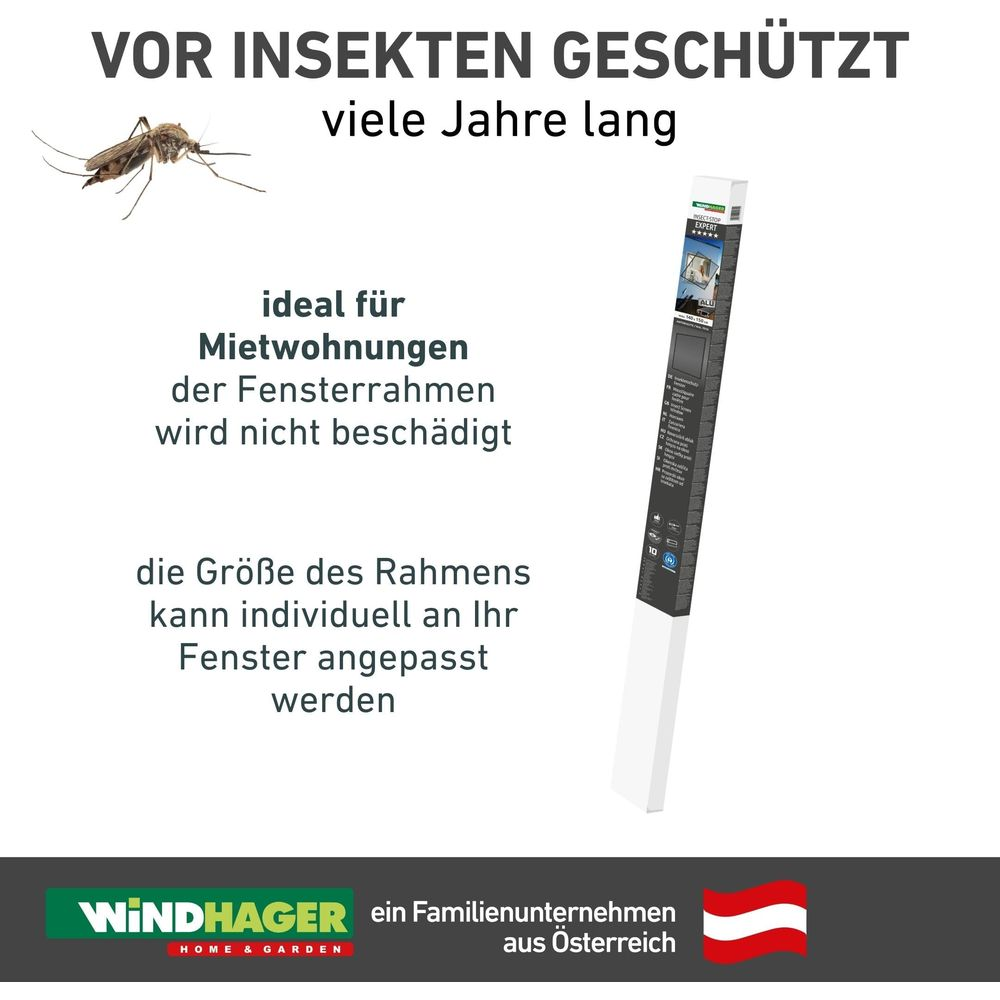 Ein Moskito und eine Verpackung für einen Insektenschutz.