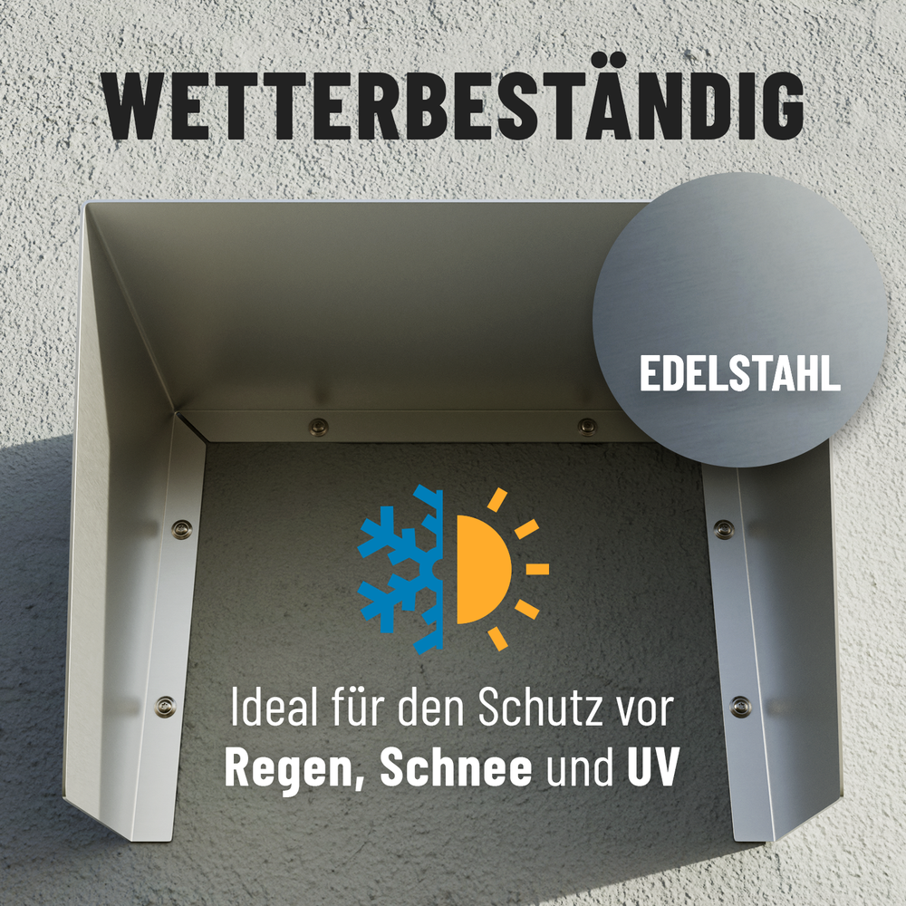 Wetterfeste Edelstahlabdeckung: Schutz vor Regen, Schnee und UV.