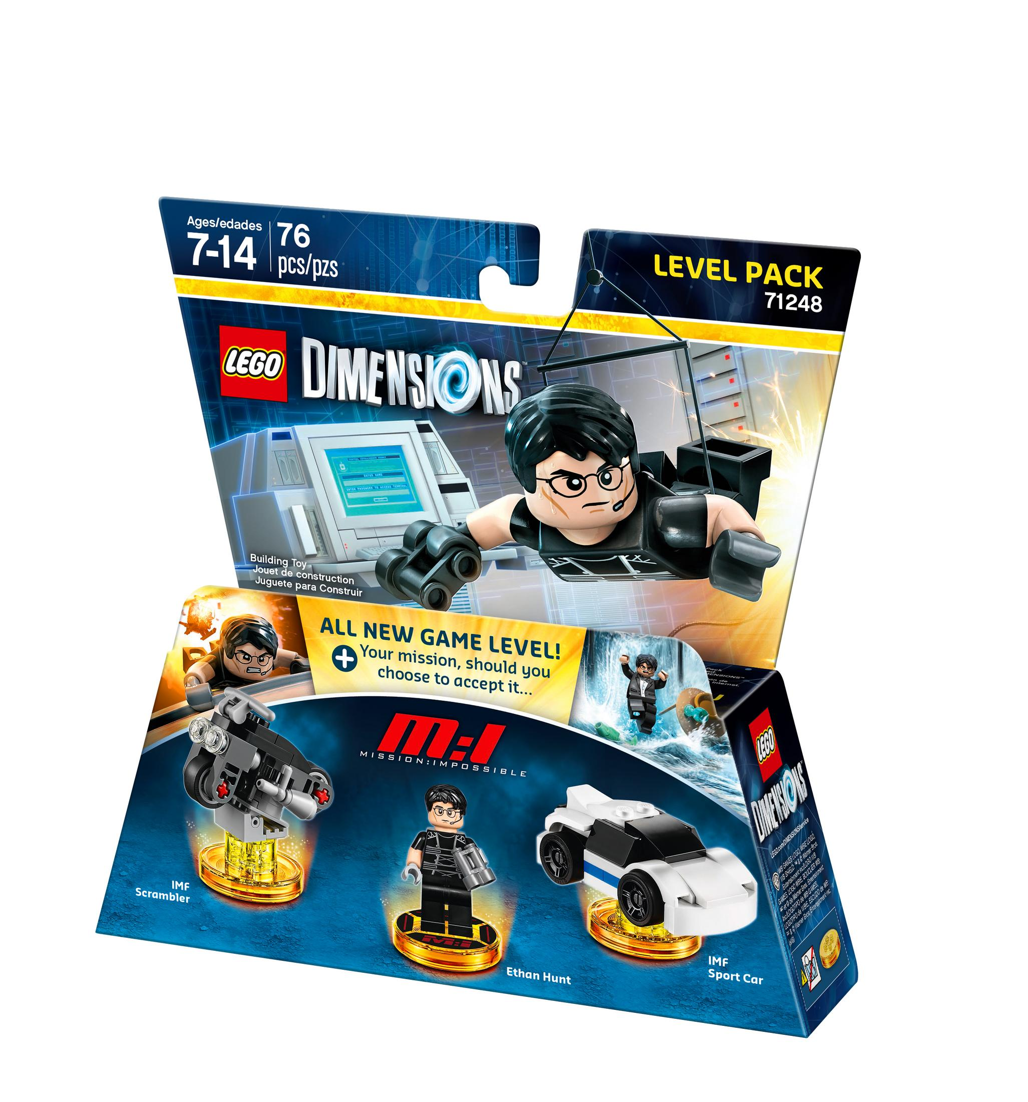 LEGO Dimensions Mission Impossible Level Pack con Ethan Hunt, Scrambler e auto sportiva.