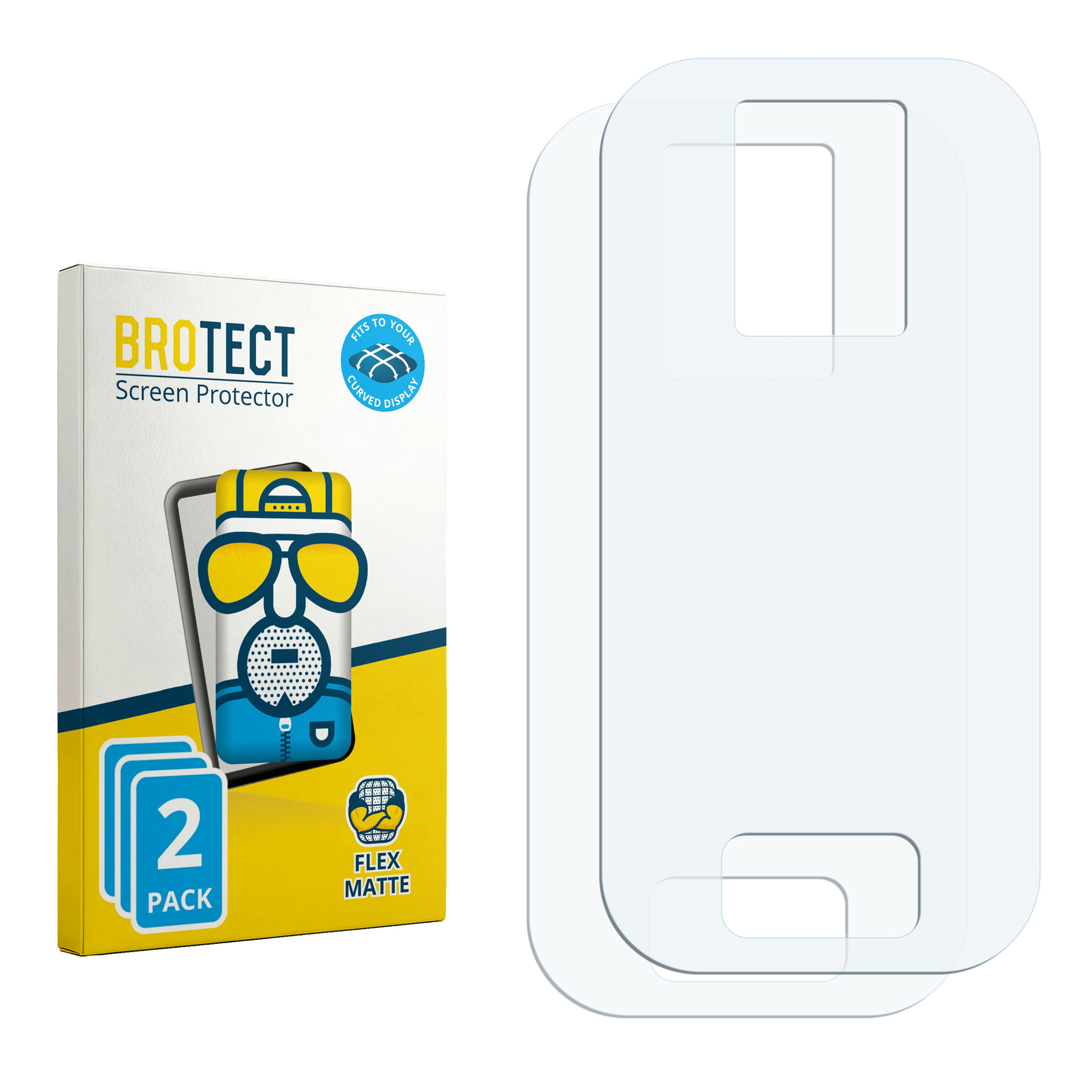 BROTECT Displayschutzfolie, 2er Pack, mit Comic-Figur, matte Oberfläche.