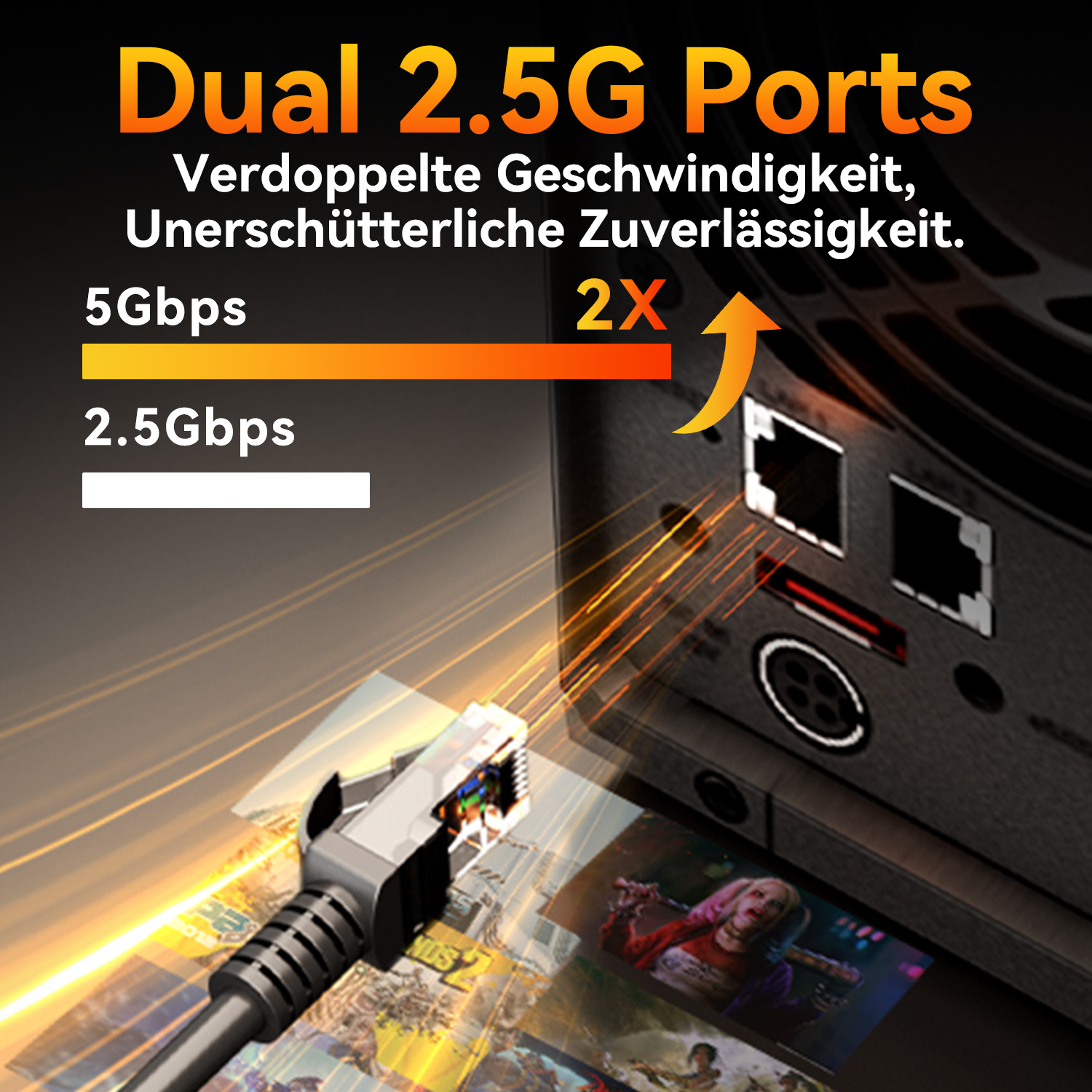 Doppel-2,5G-Ports: Verdoppelte Geschwindigkeit, unerschütterliche Zuverlässigkeit.