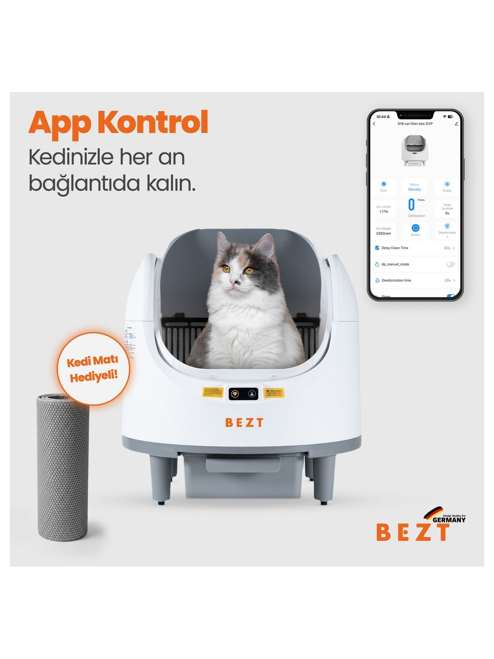 BEZT Pure Cat Otomatik Akıllı Kedi Tuvaleti Beyaz
