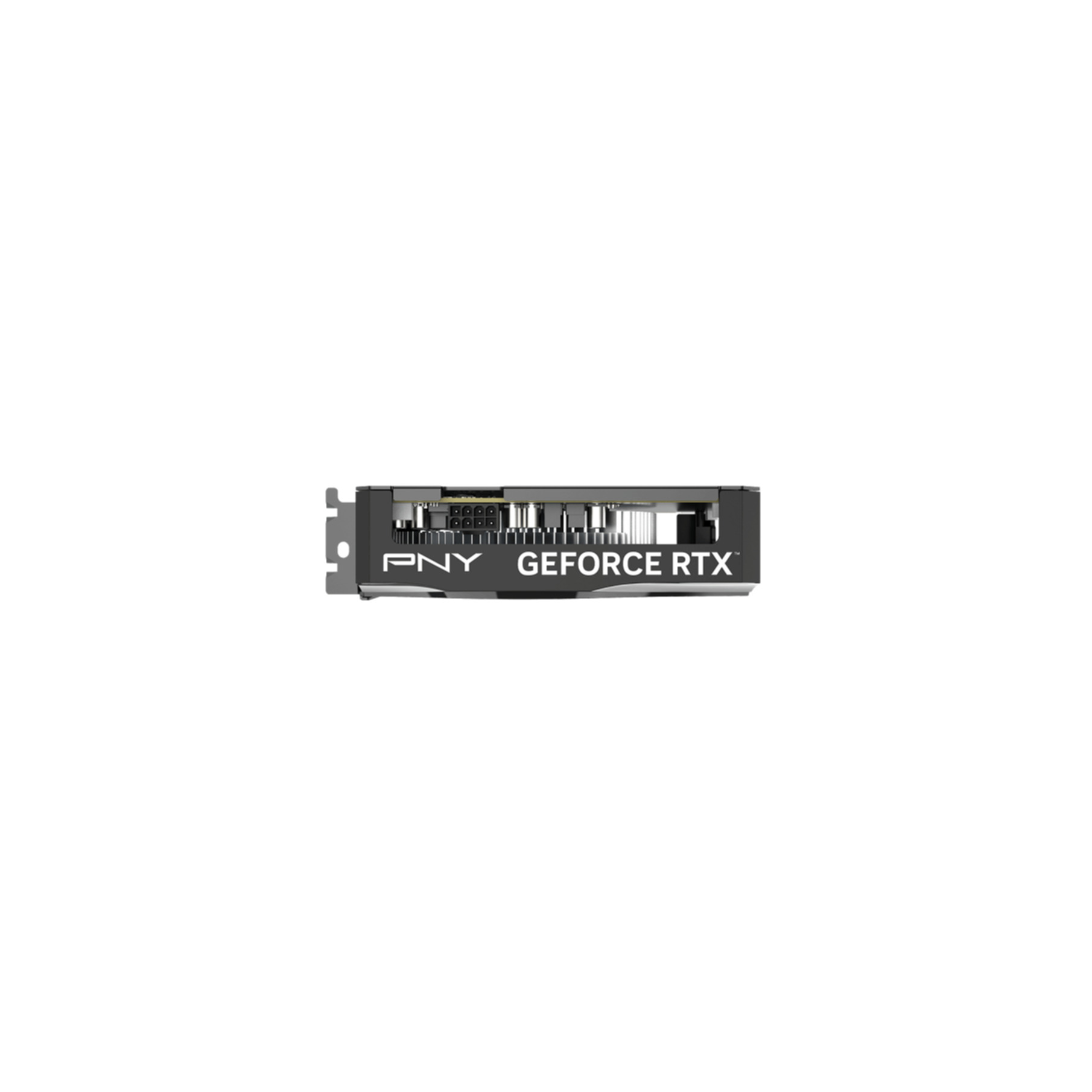 Black graphics card with PNY GeForce RTX branding.