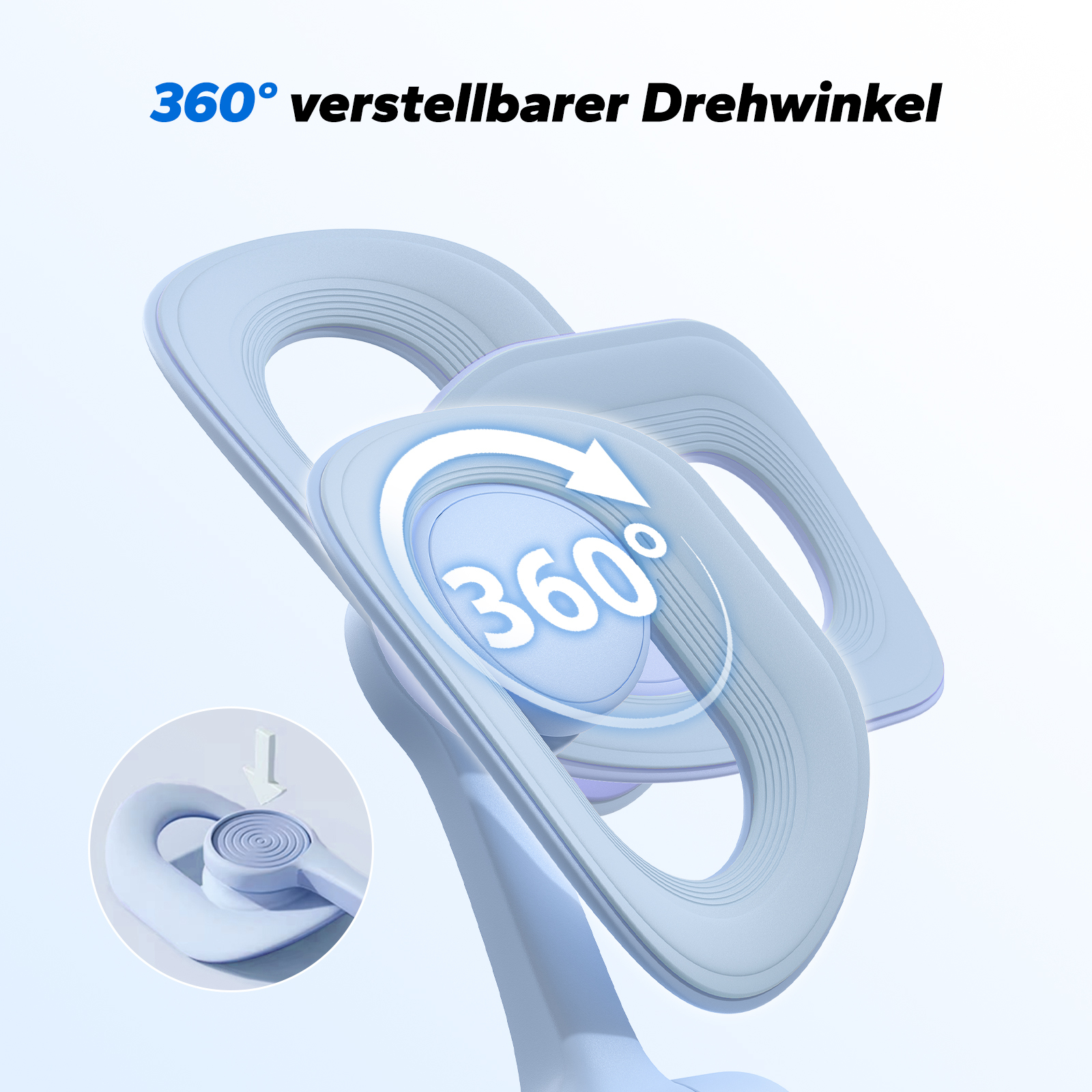 360° verstellbarer Drehwinkel mit Pfeil und Kreis