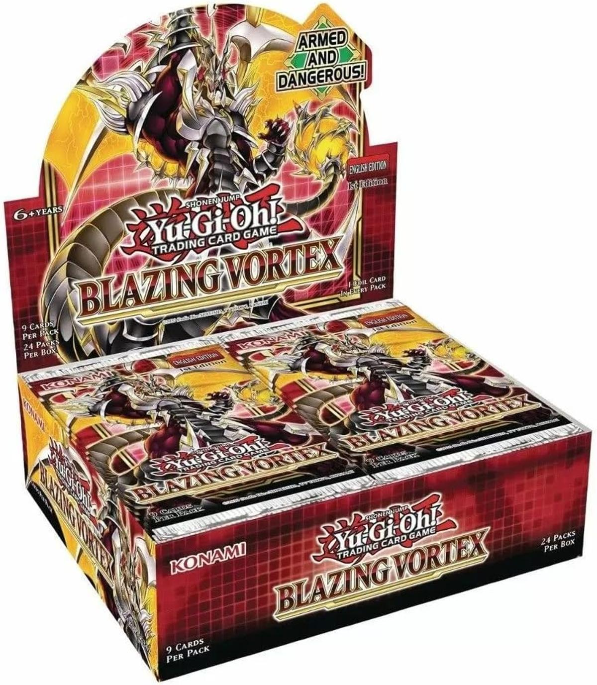Yu-Gi-Oh! Trading Card Game Blazing Vortex Box mit Pokémon-Motiv.