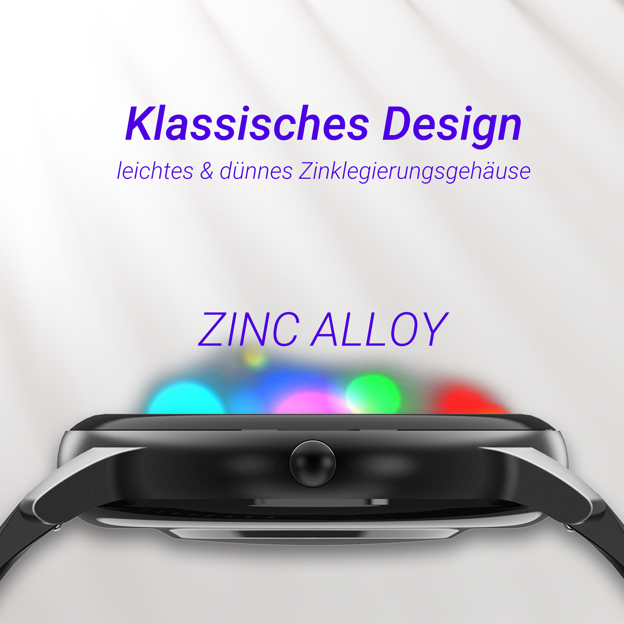 Klassisches Design aus Zinklegierung mit einem Knopf und bunten Lichtern.