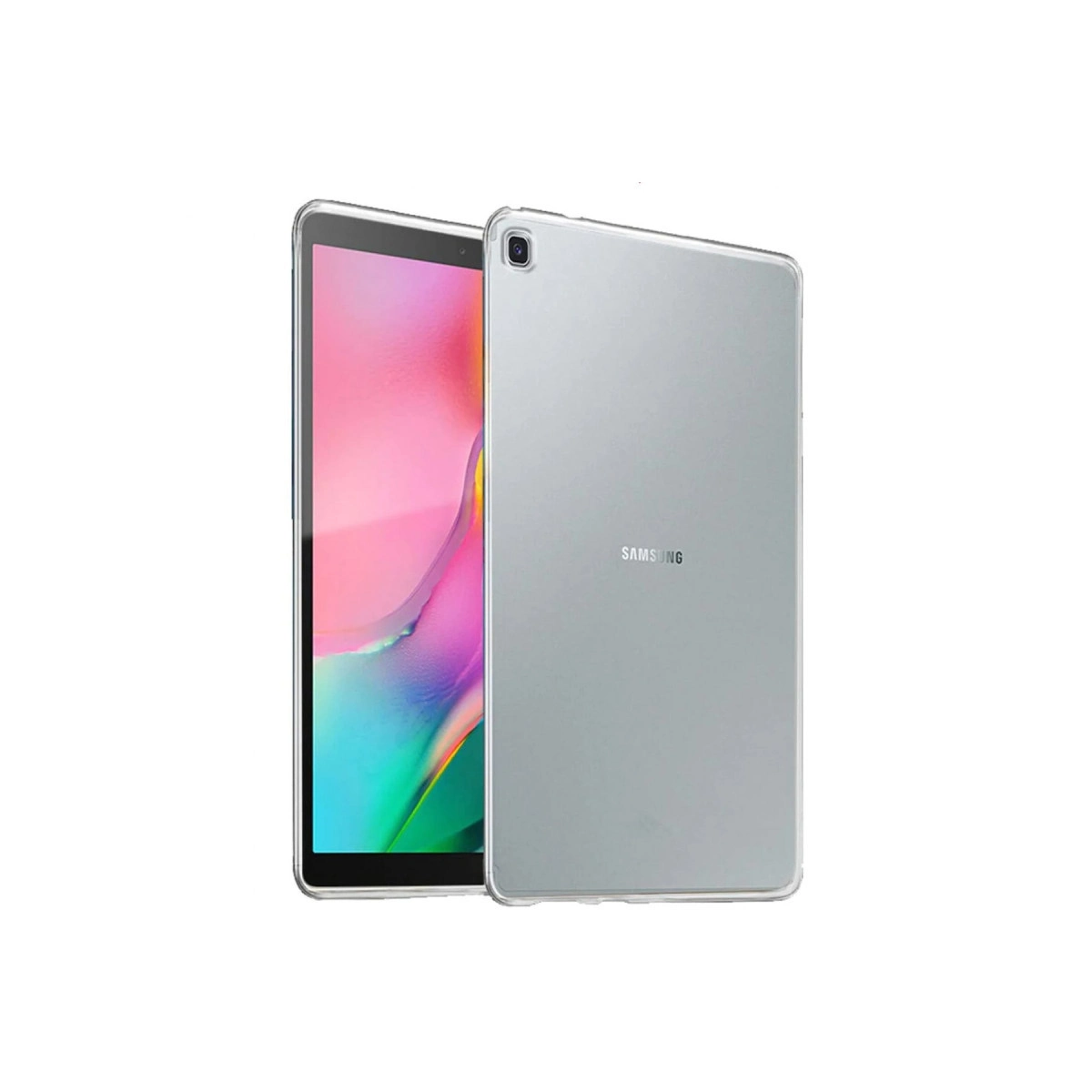 Ekranı açık gümüş rengi Samsung tablet.