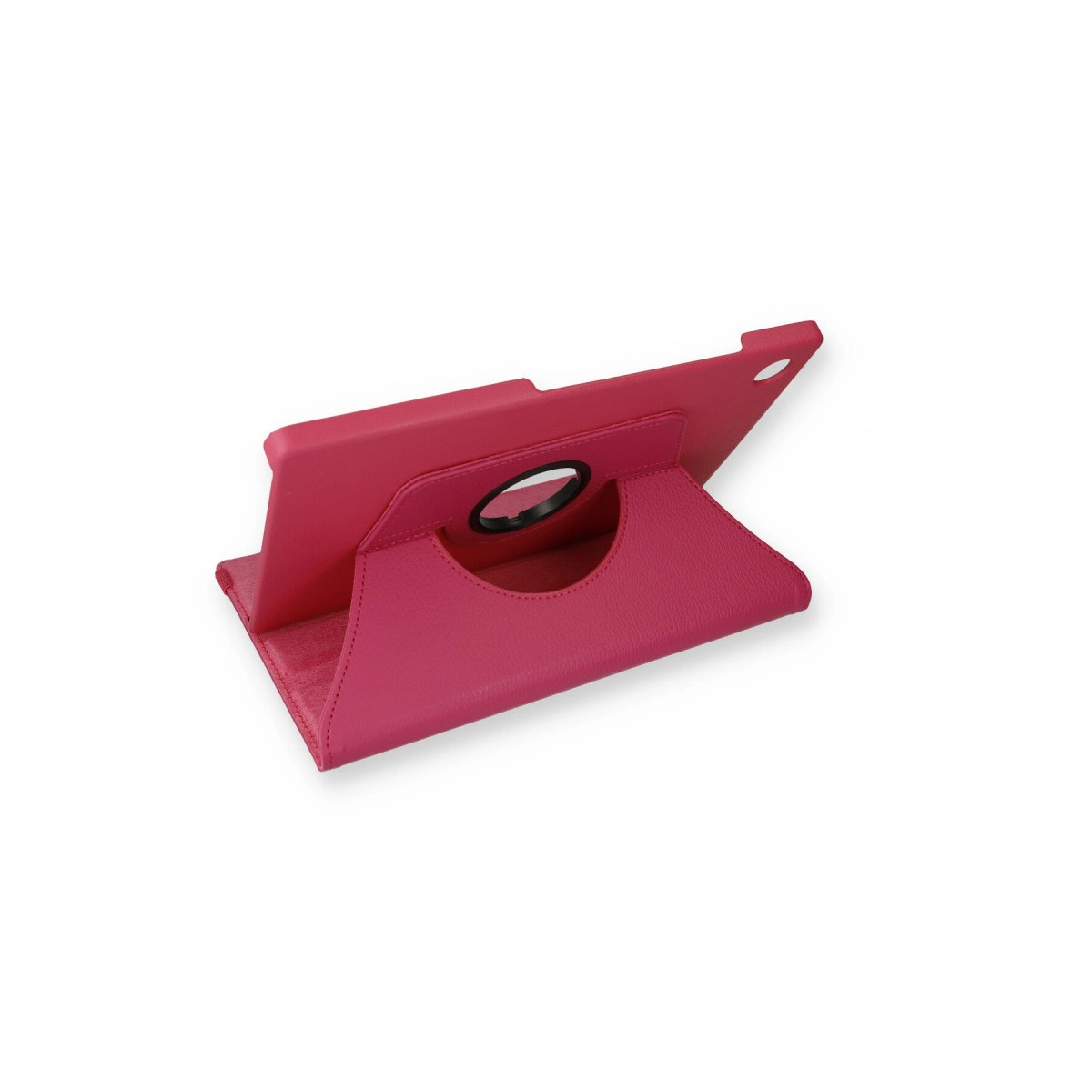 Döner halkalı ve kesimli pembe tablet standı.