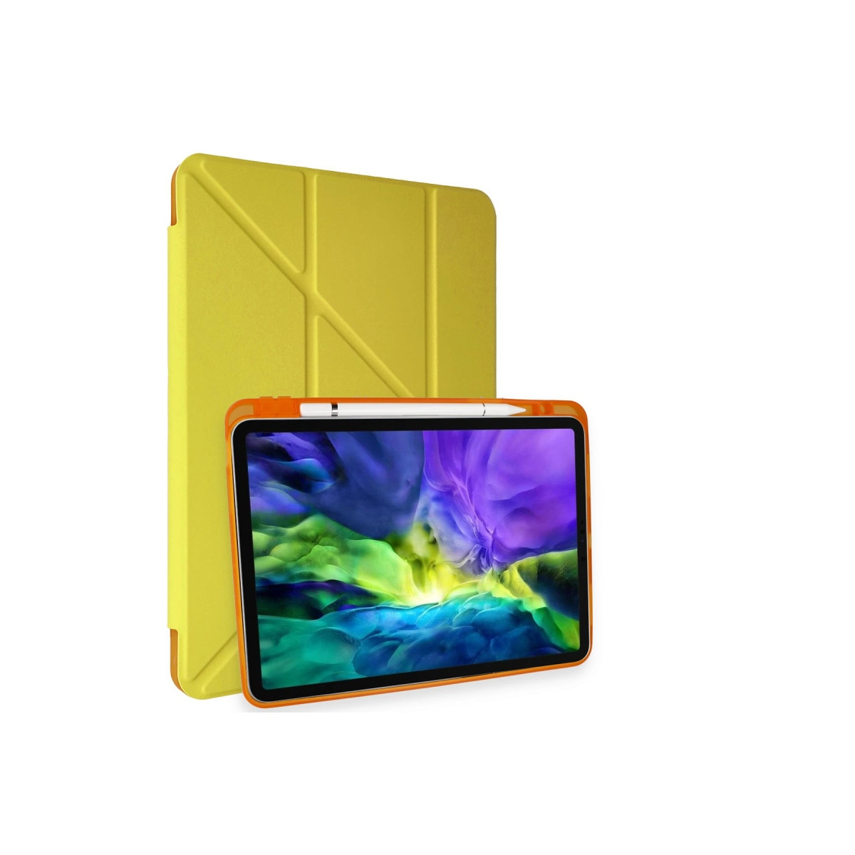 NEWFACE Kalemlikli Mars iPad Pro 11 (2018) Uyumlu Tablet Kılıfı Açık Sarı