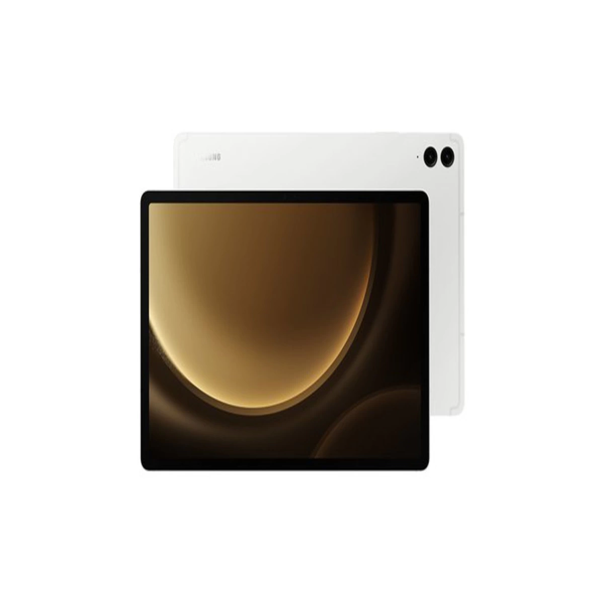 Altın duvar kağıtlı beyaz tablet beyaz zeminde gösteriliyor.