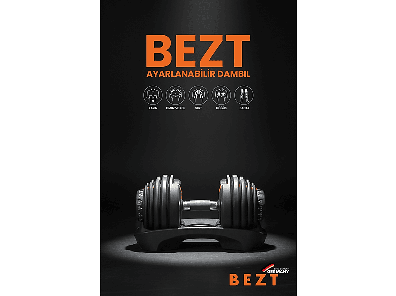 BEZT Pro Sports Ayarlanabilir Kırmızı 2.25 kg’dan 24 kg’a Kadar Dambıl Seti