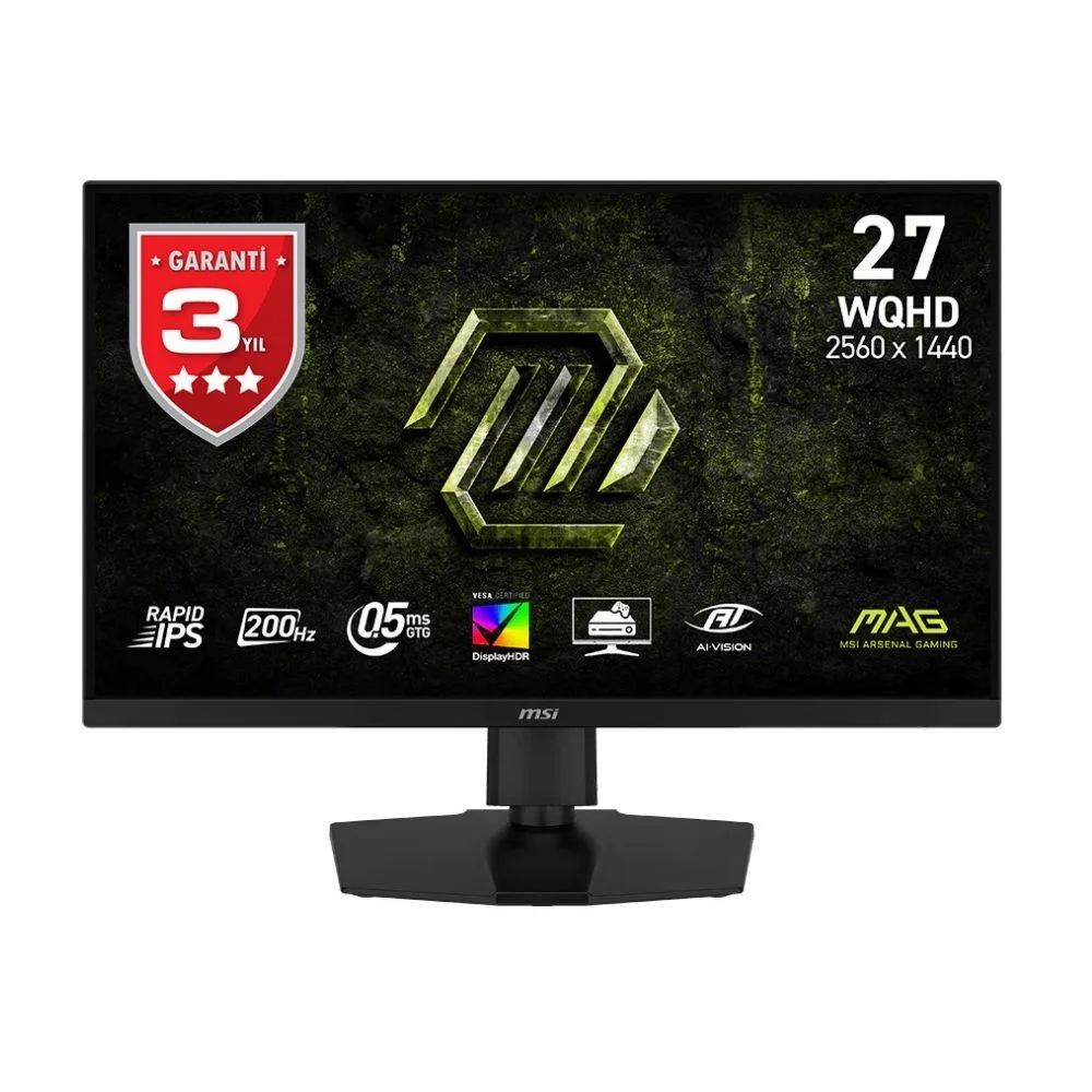 MSI MAG 274QPF E20 200Hz Rapid IPS HDMI DP Type-C HDR400 27 inç WQHD 0,5 ms 200 Hz Gaming Monitör Siyah