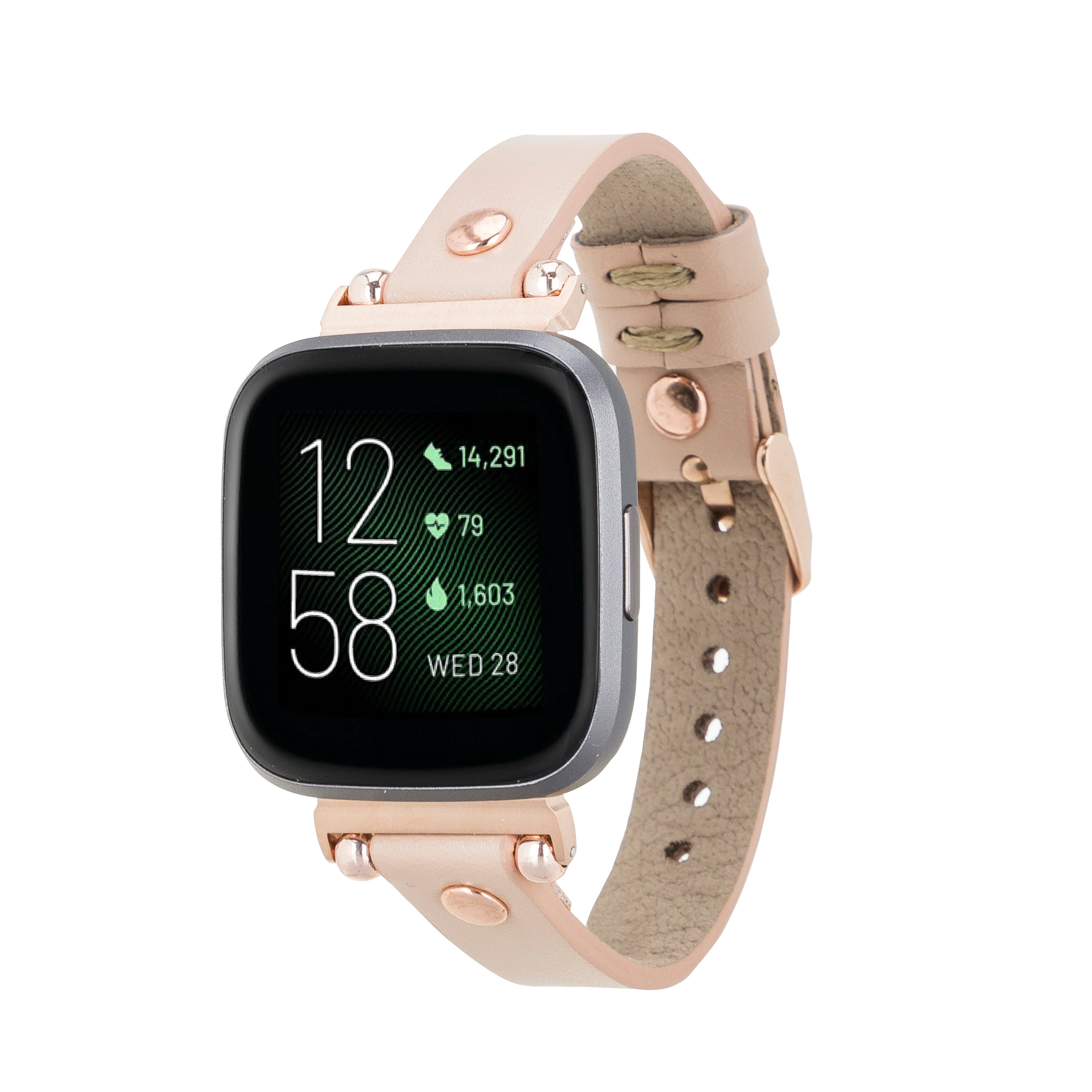 BLOOMINBAG Bloomband Rose Gold Tokalı Deri Apple Watch - 44/45/46/49mm Akıllı Saat Kordonu Bisque