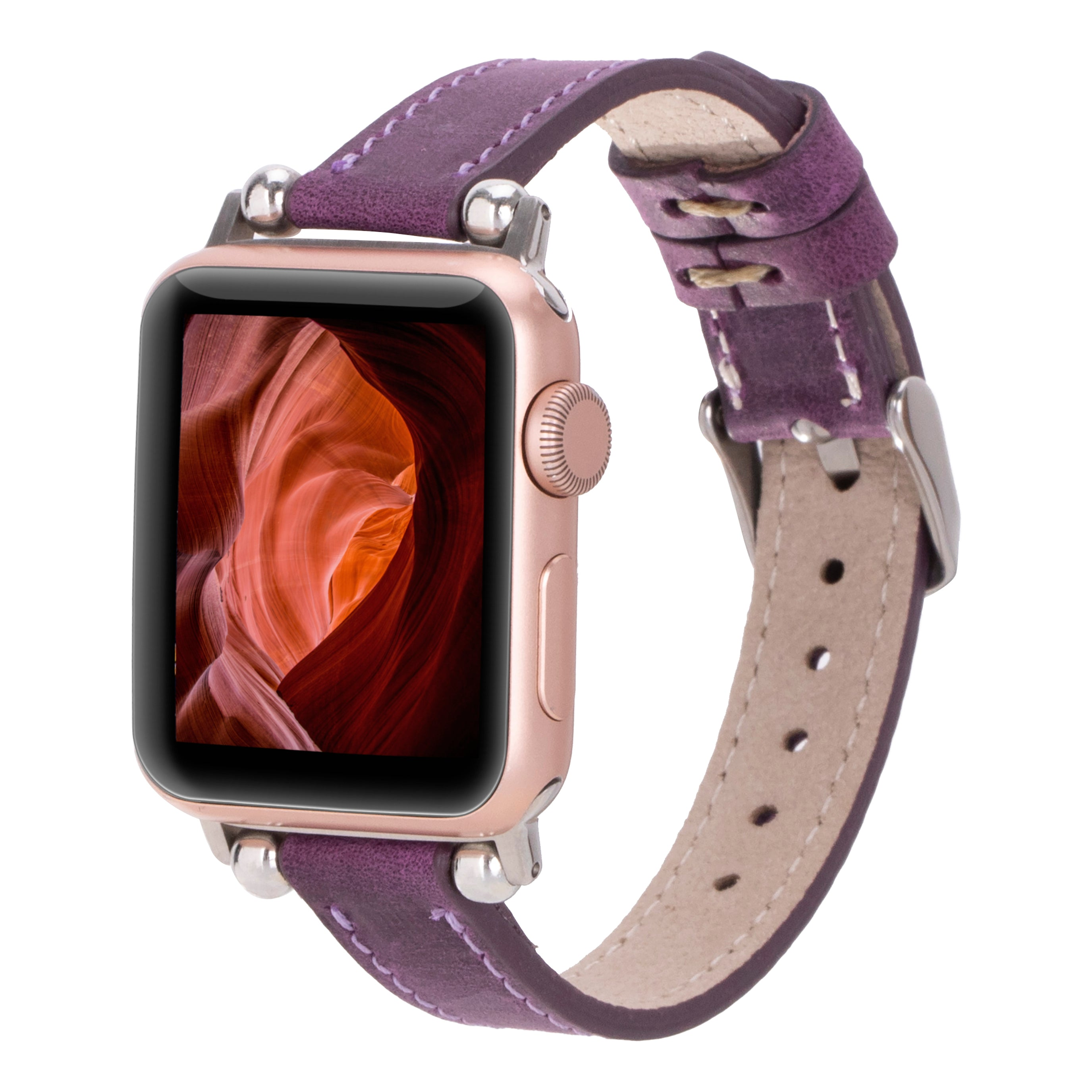 BLOOMINBAG Bloomband Signature  Leather Apple Watch Band - 44/45/46/49mm Akıllı Saat Kordonu Dusty Plum