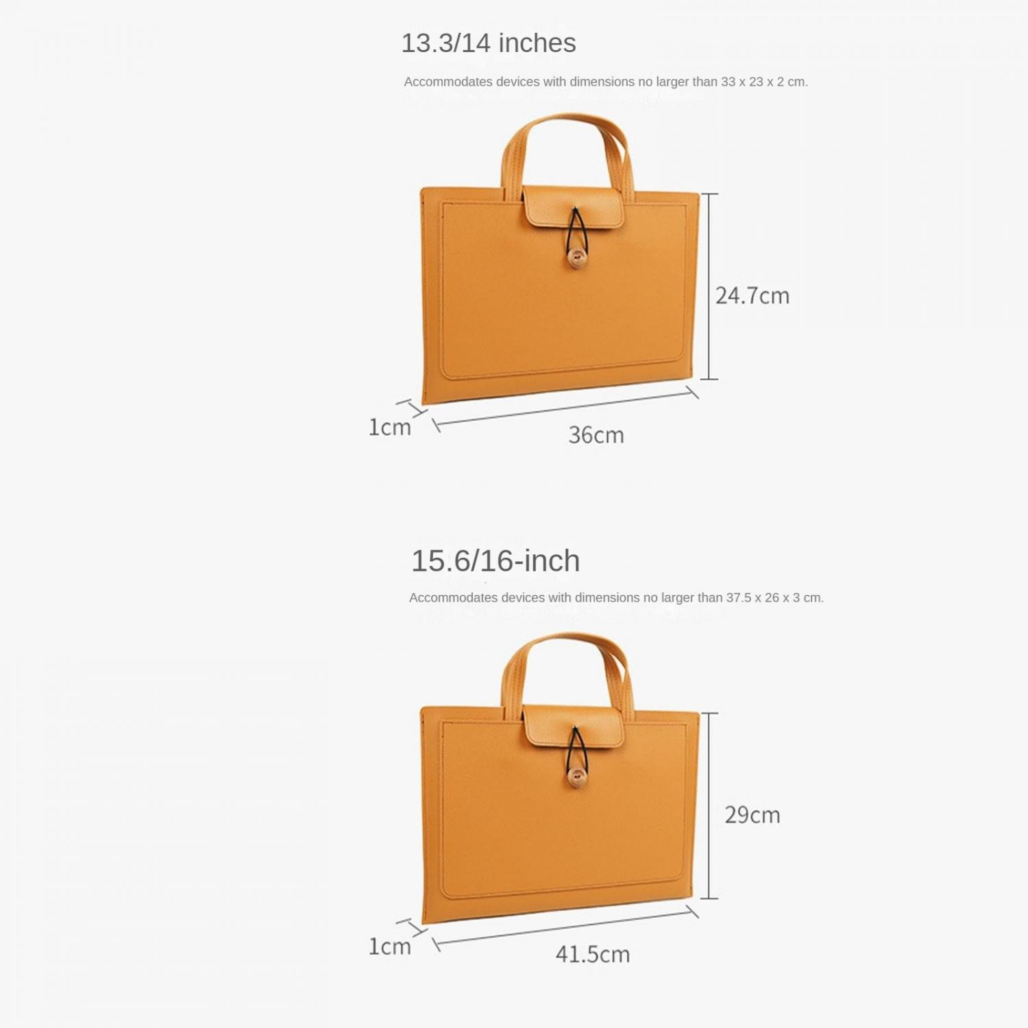 Orange Tasche für Laptops, 36x24,7cm, für 13,3-14 Zoll Geräte.