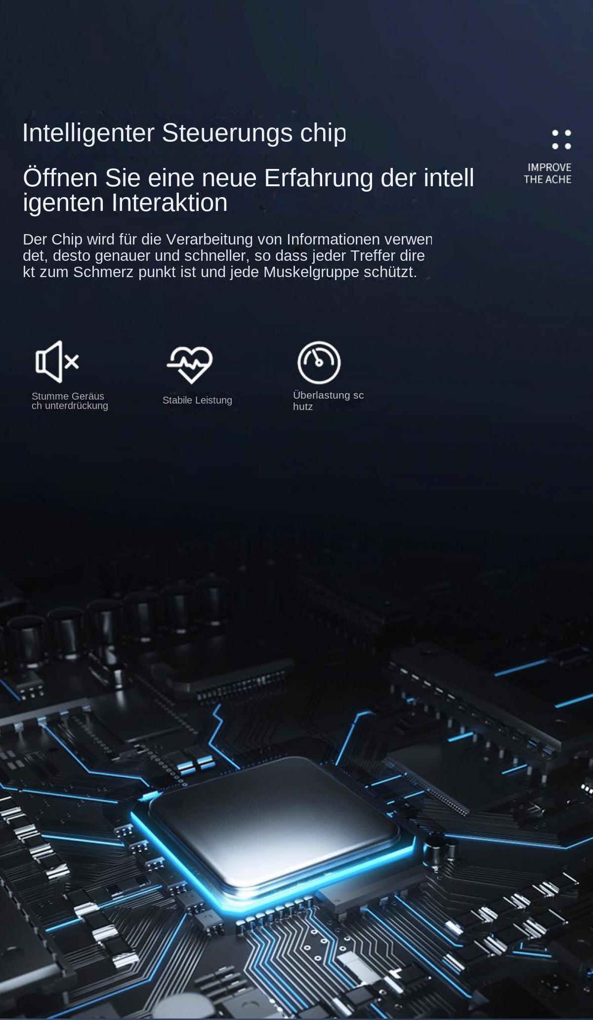 Ein intelligenter Steuerungschip mit blauen Lichteffekten auf einer Leiterplatte.