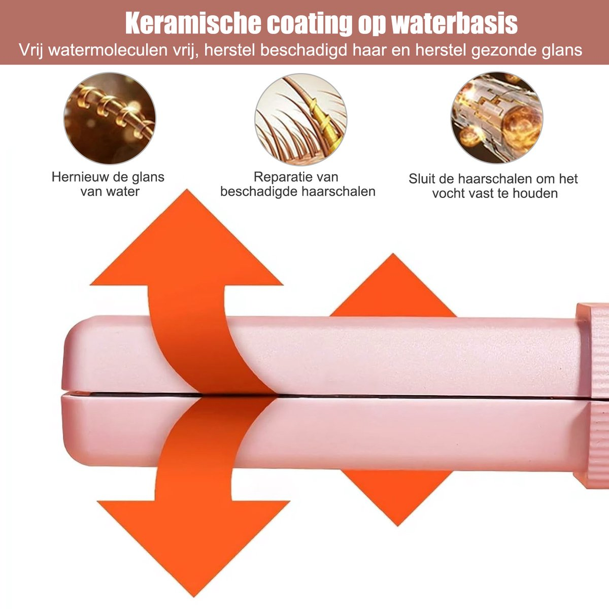Keramikbeschichtung auf Wasserbasis, repariert Haar und schließt Feuchtigkeit ein.