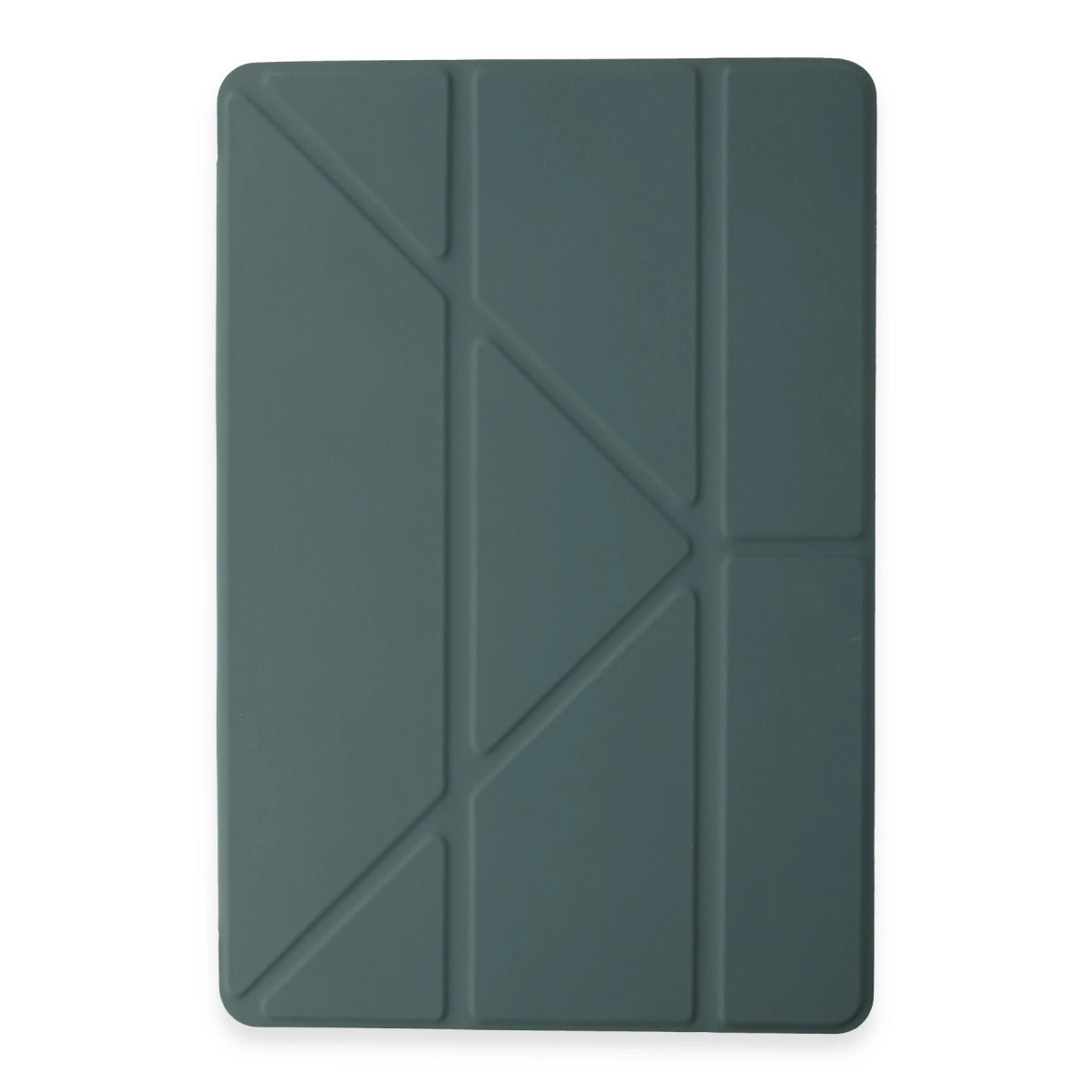Geometrik tasarımlı koyu gri tablet kılıfı.