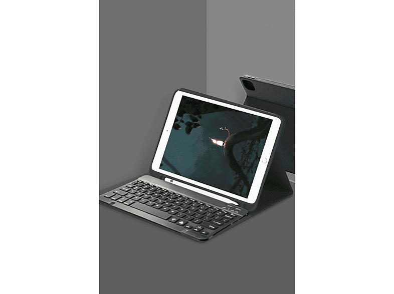 EVIMDEYOKYOK Smart Klavyeli Samsung Galaxy X200 Tab A8 10.5 Kc01 Uyumlu Tablet Kılıfı Siyah