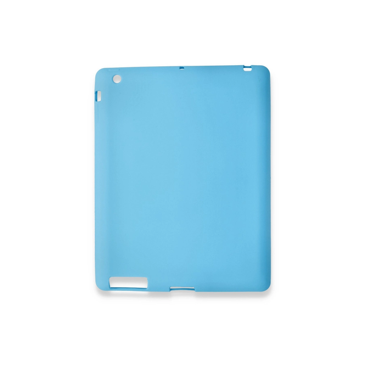 Açık mavi tablet kılıfı, beyaz arka planda izole edilmiş.