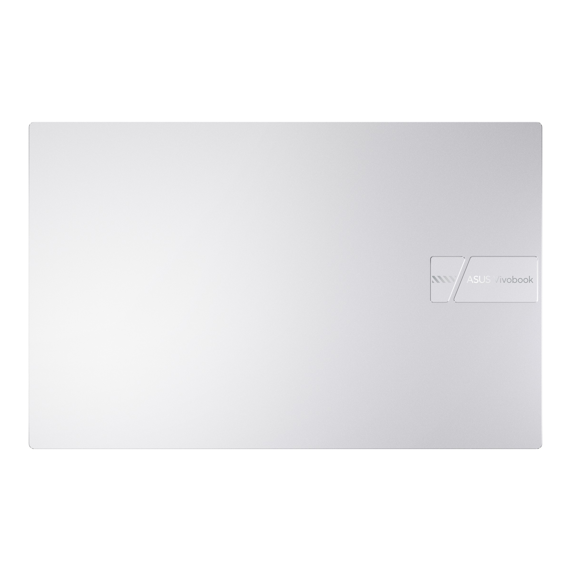 La parte superiore di un laptop bianco con un discreto logo ASUS Vivobook.