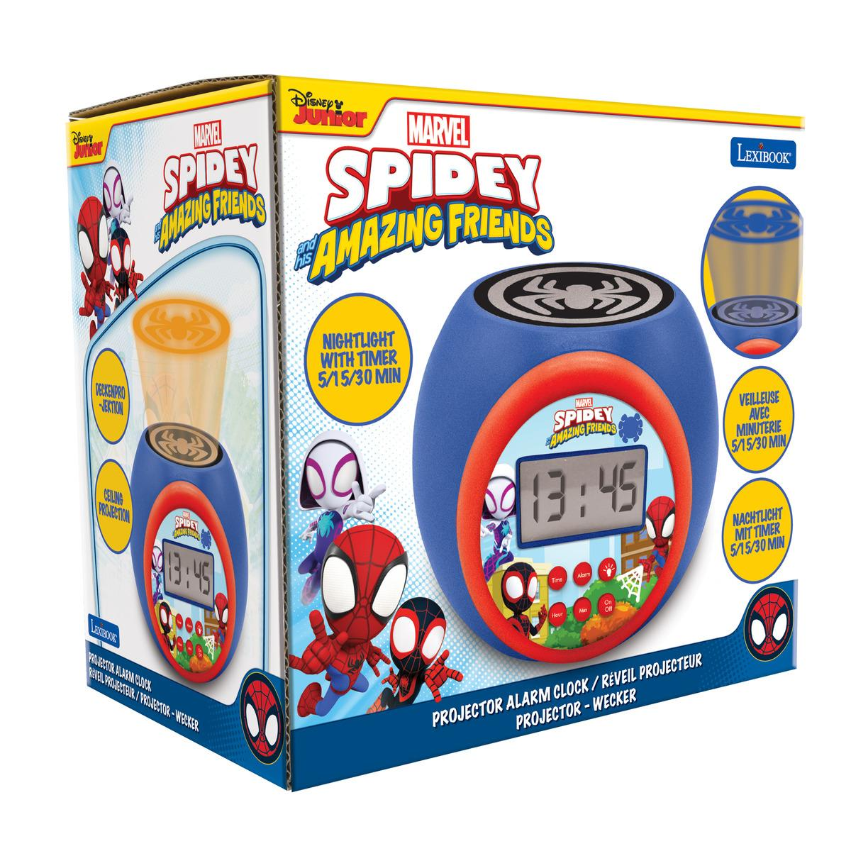 Spidey und seine erstaunlichen Freunde Projektor-Wecker mit Nachtlichtfunktion.
