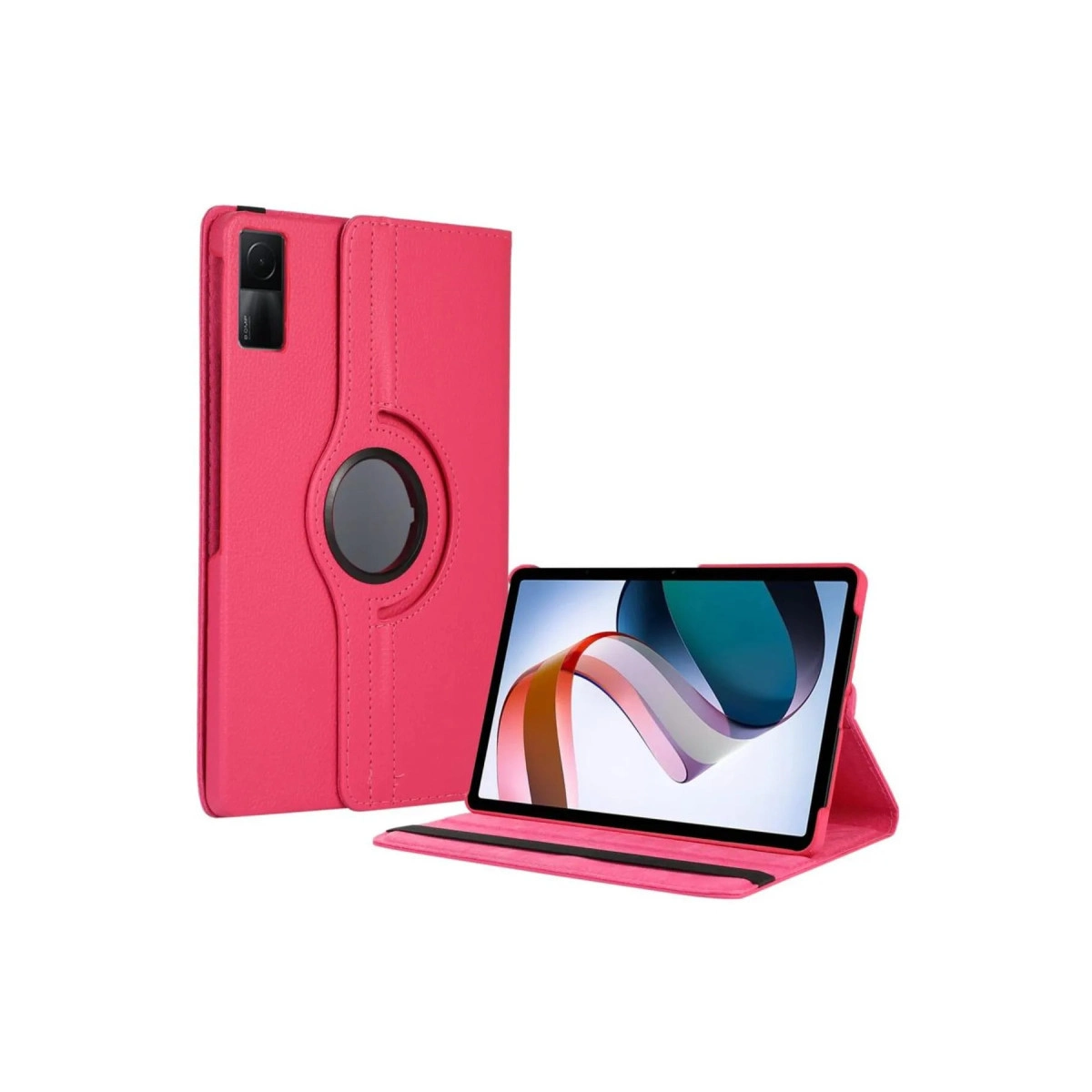 NEWFACE 360  Deri Xiaomi Redmi Pad SE 4G 8.7 Uyumlu Tablet Kılıfı Pembe