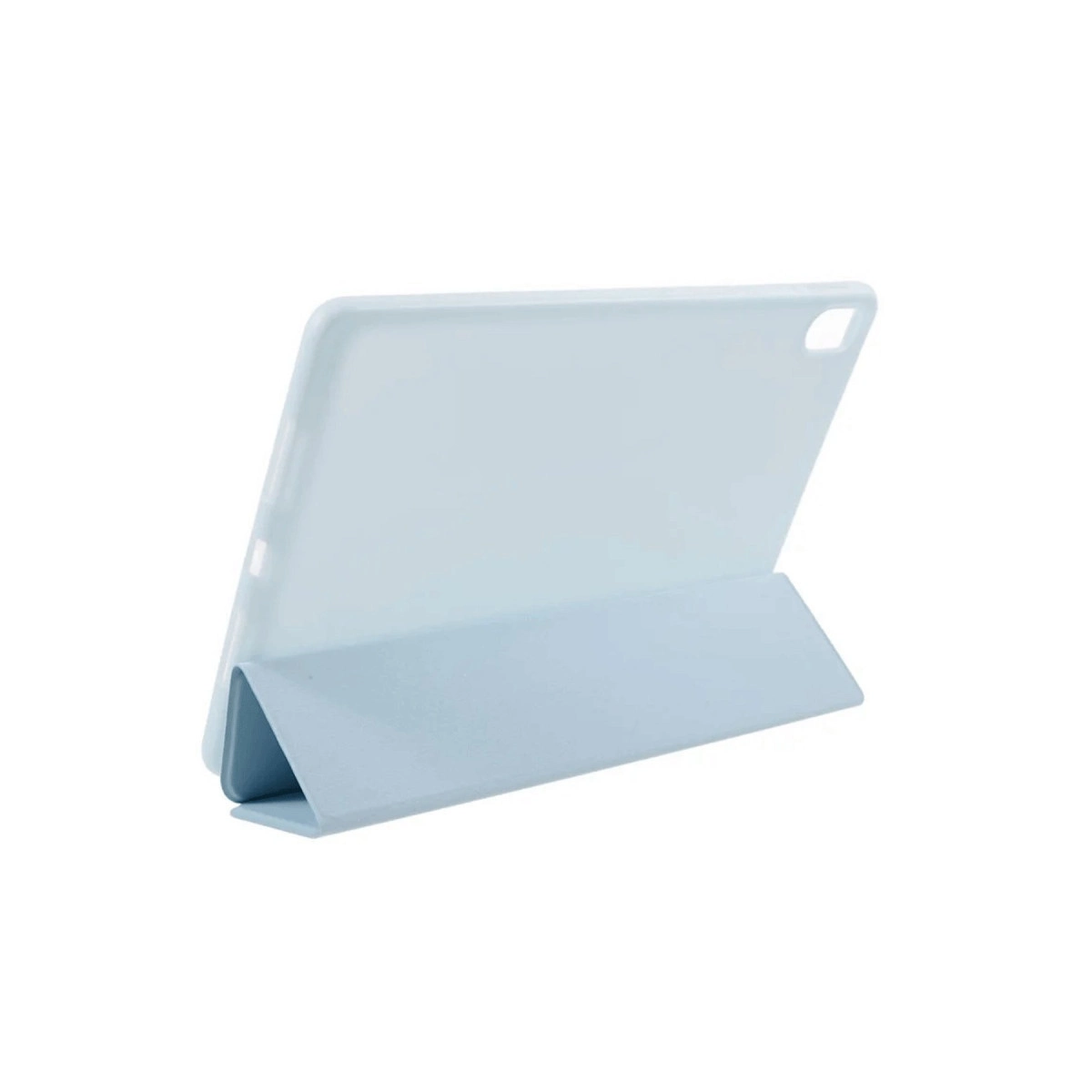 Ayaklıklı koruyucu kılıfı olan açık mavi tablet.